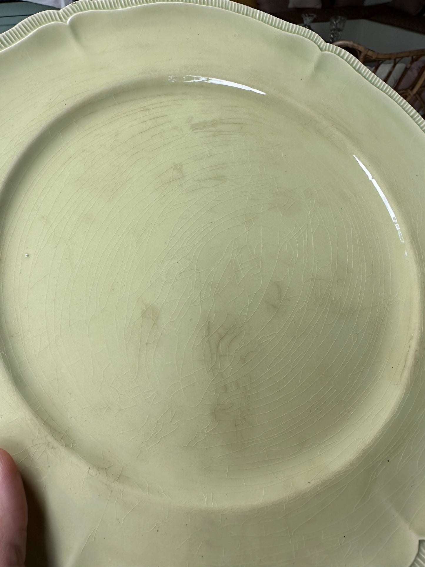 Grand plat à tarte en faience de Longchamp De Raymonde à Zoé