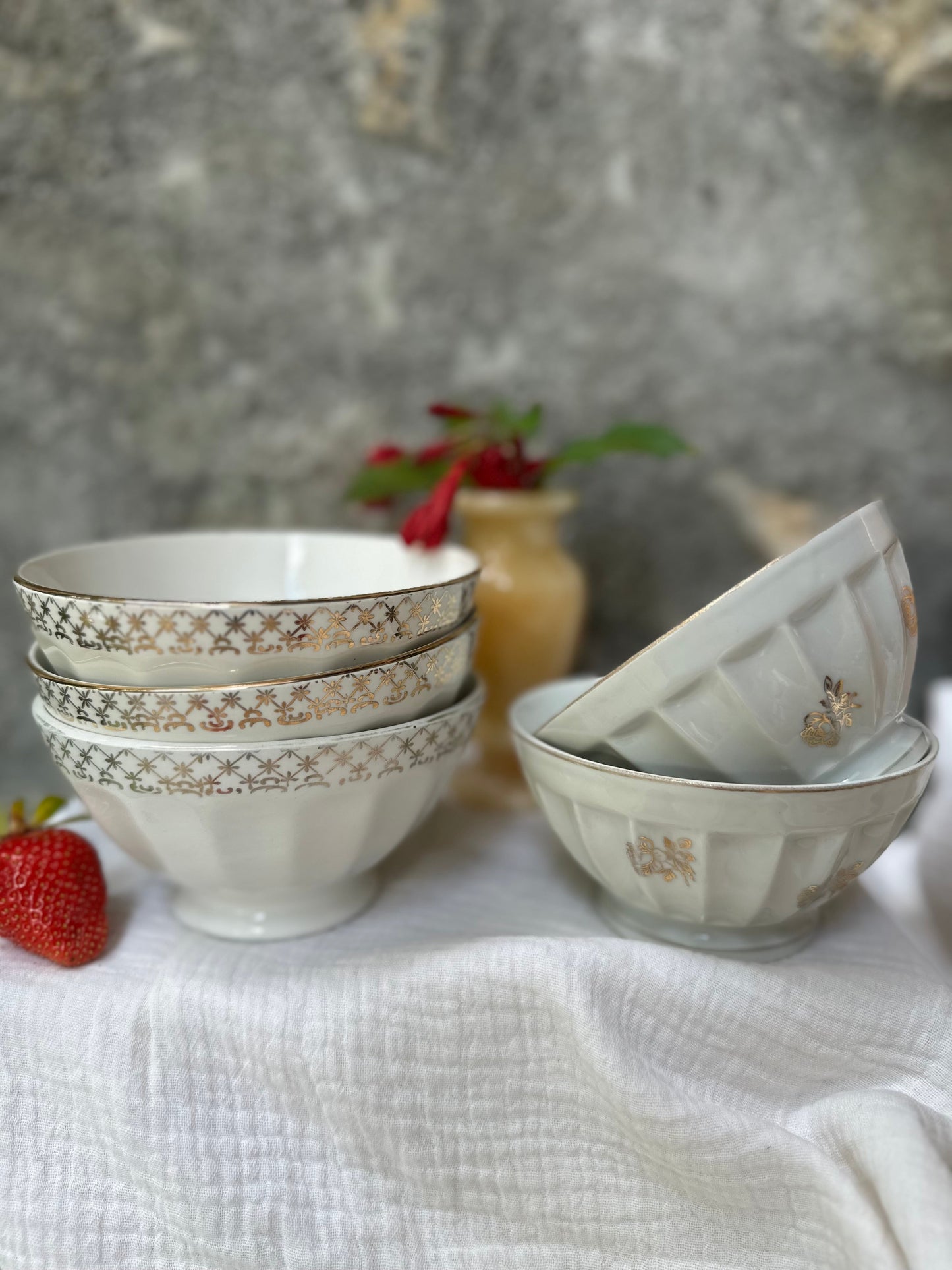 Ensemble de 3 bols vintage en faience De Raymonde à Zoé