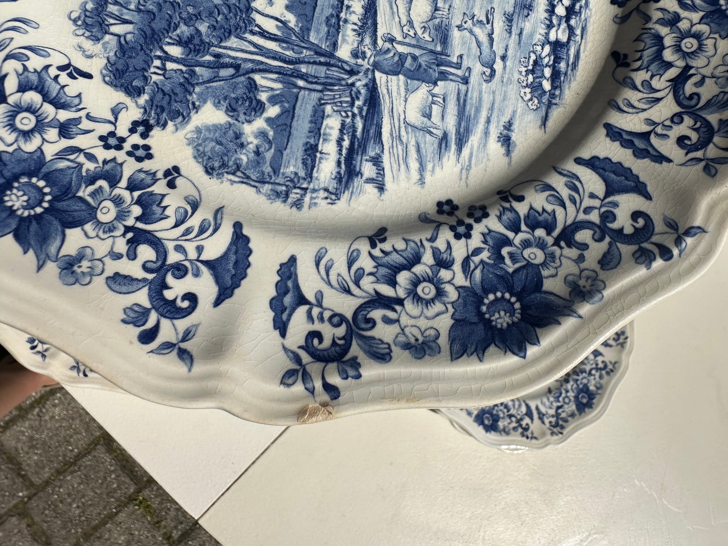 Ensemble de 10 assiettes plates Derby Sarreguemines De Raymonde à Zoé