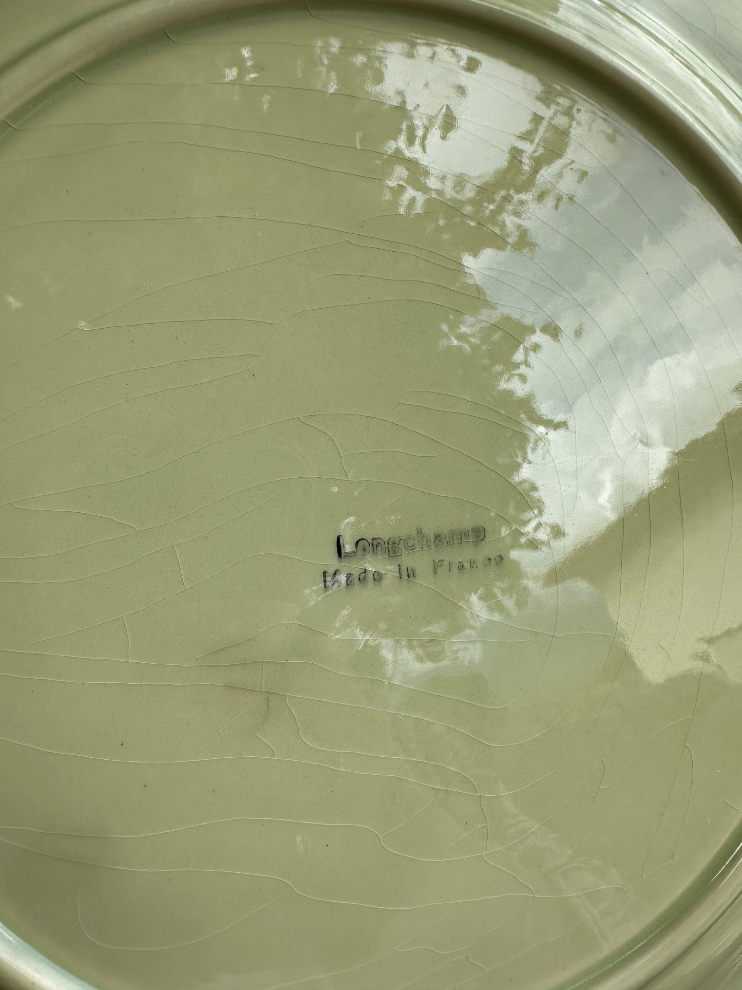 Grand plat à tarte en faience de Longchamp De Raymonde à Zoé