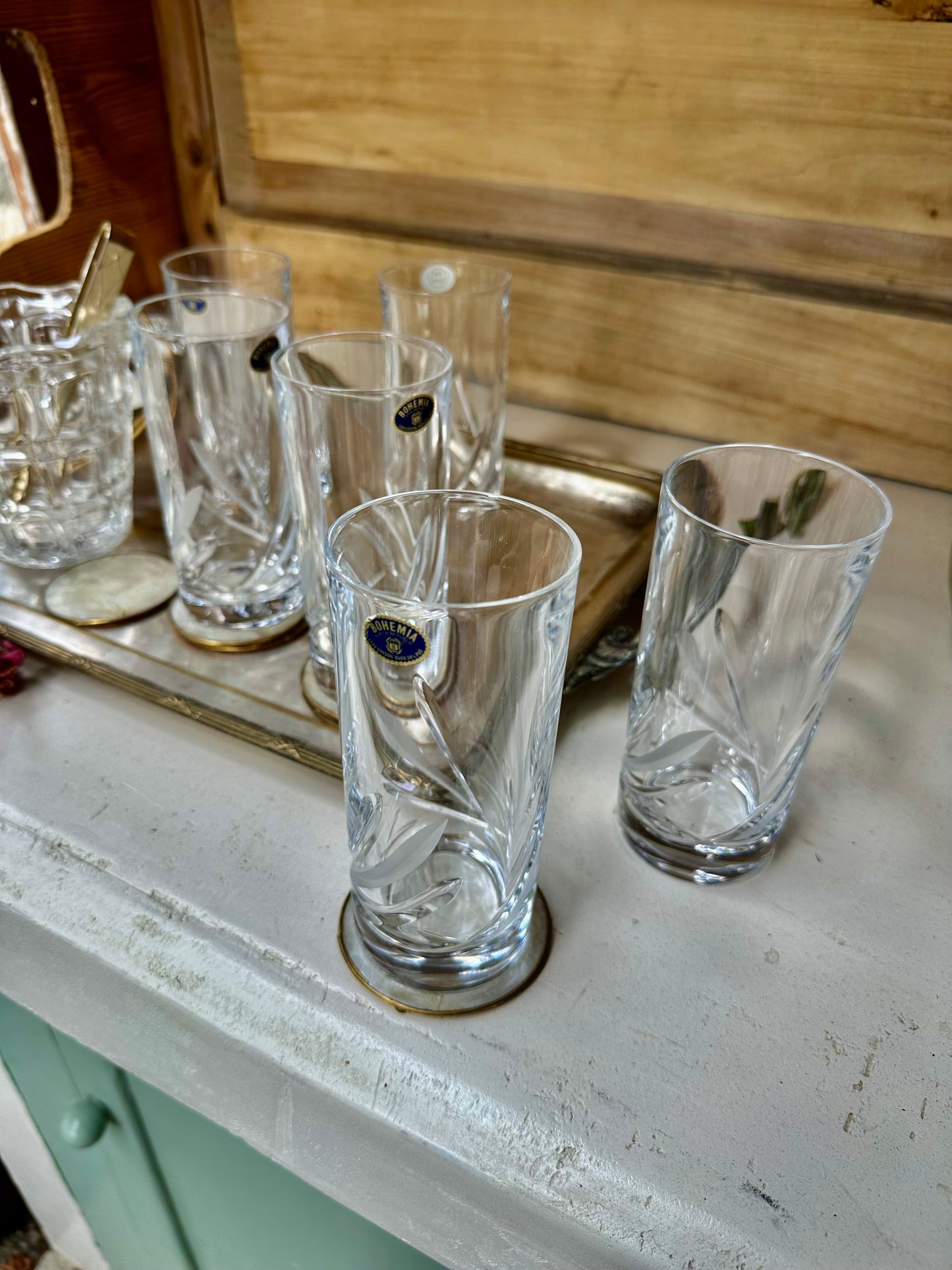 Ensemble de 6 verres à apéritif en cristal de Bohème De Raymonde à Zoé