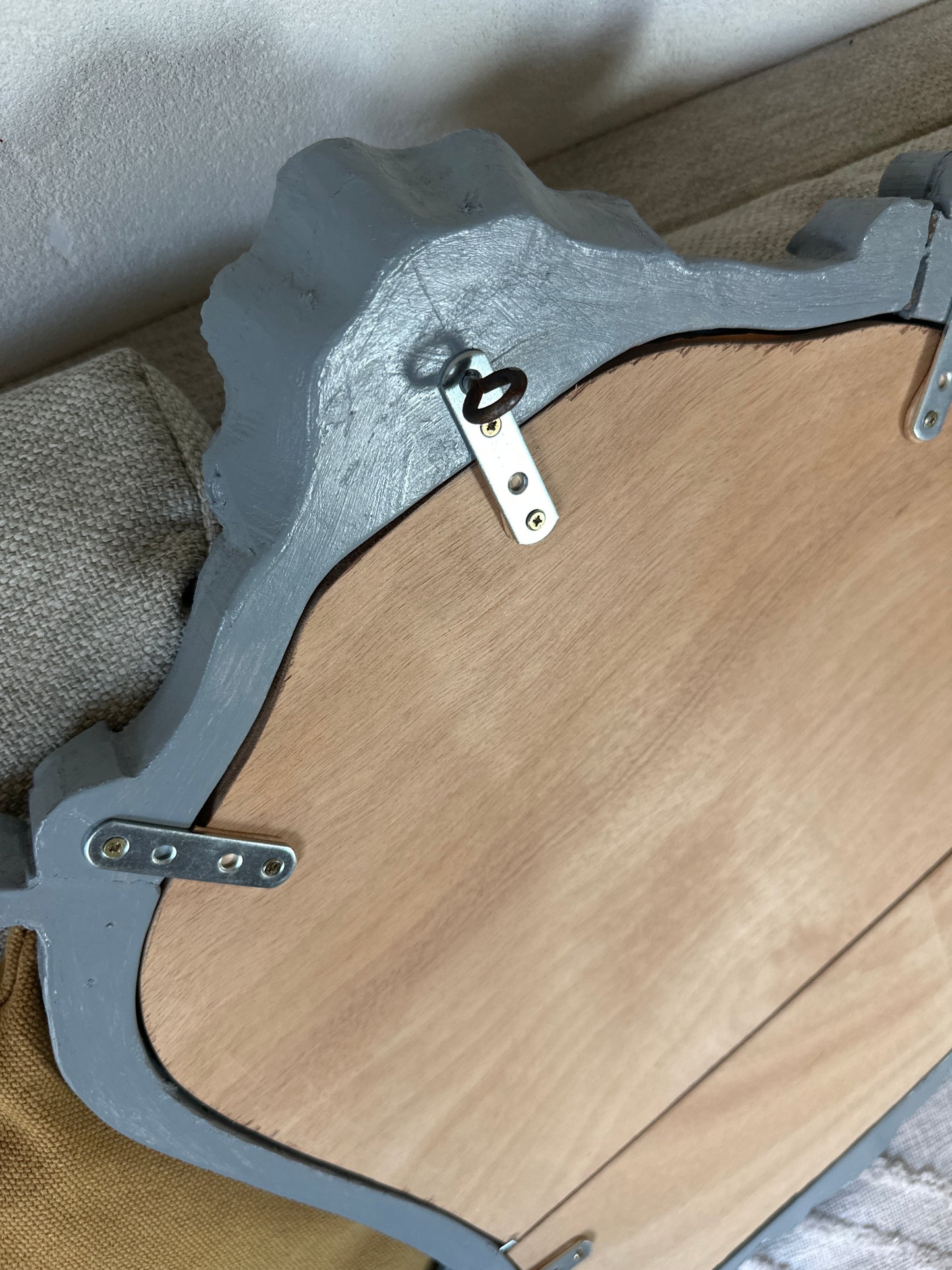 Miroir de style baroque gris-bleu