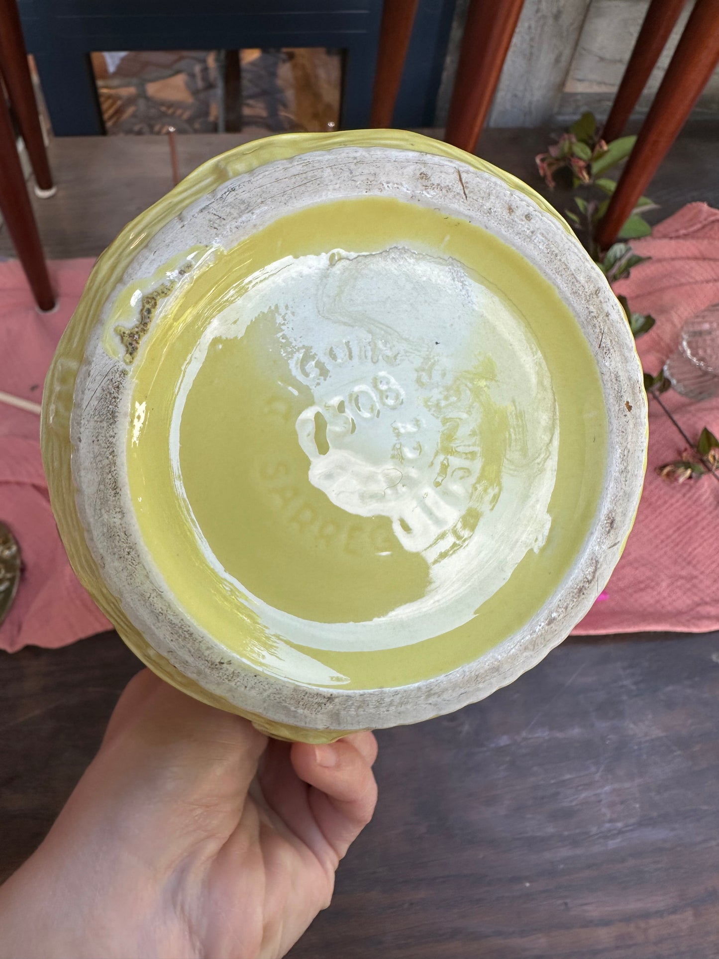 Pichet en céramique jaune De Raymonde à Zoé