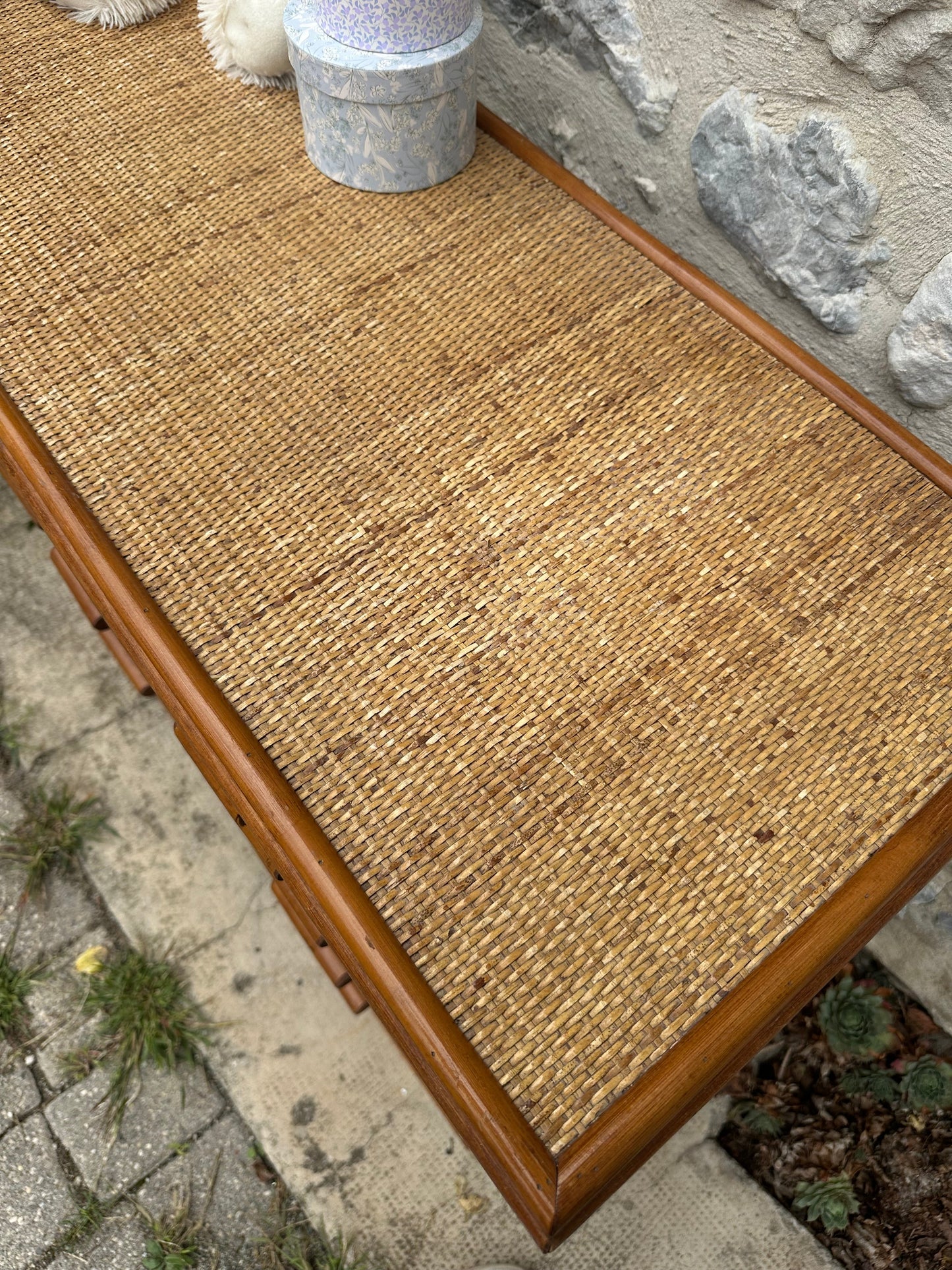 Commode vintage rotin et bambou De Raymonde à Zoé