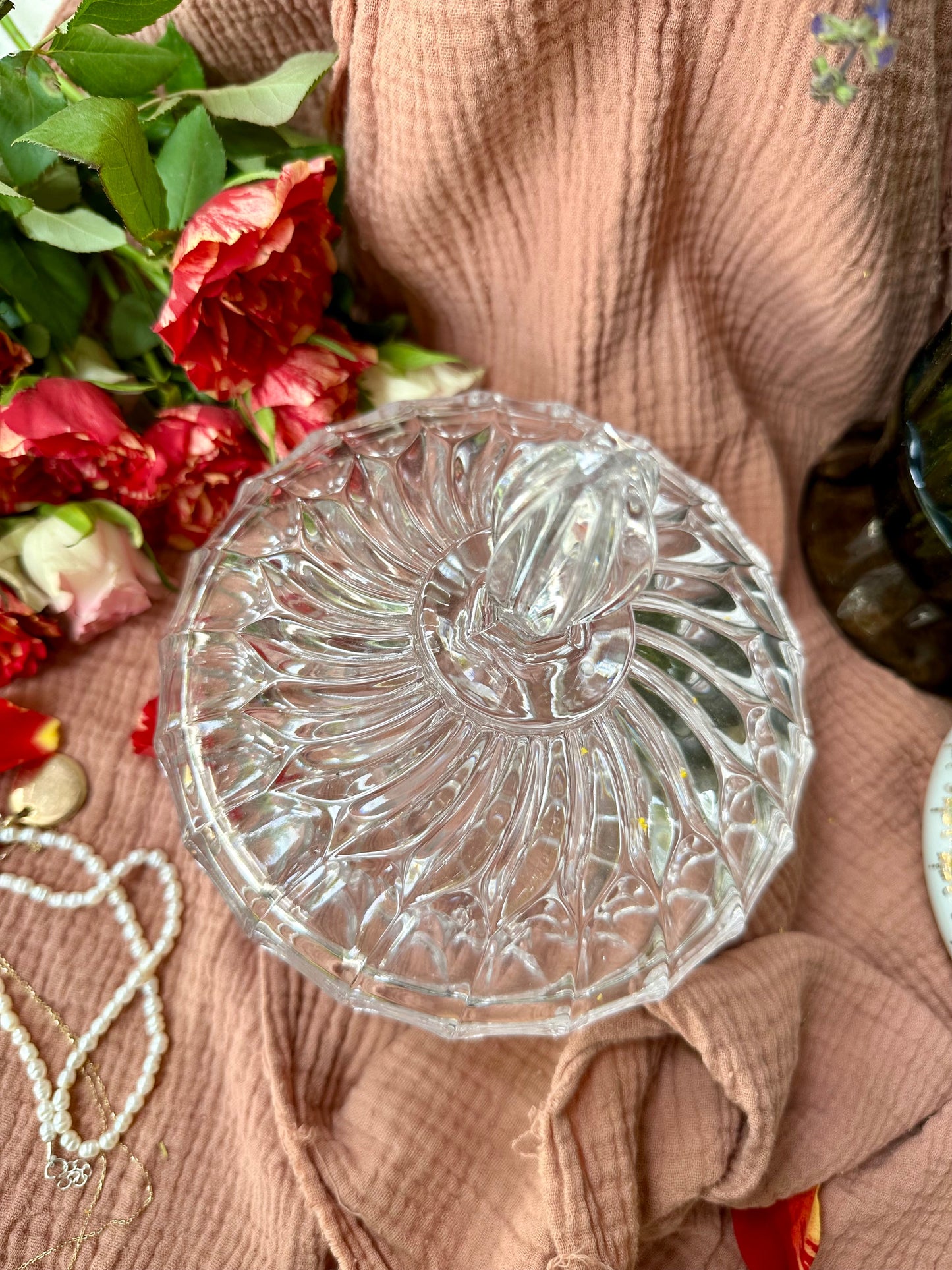 Bonbonnière en cristal vintage - grand modèle De Raymonde à Zoé