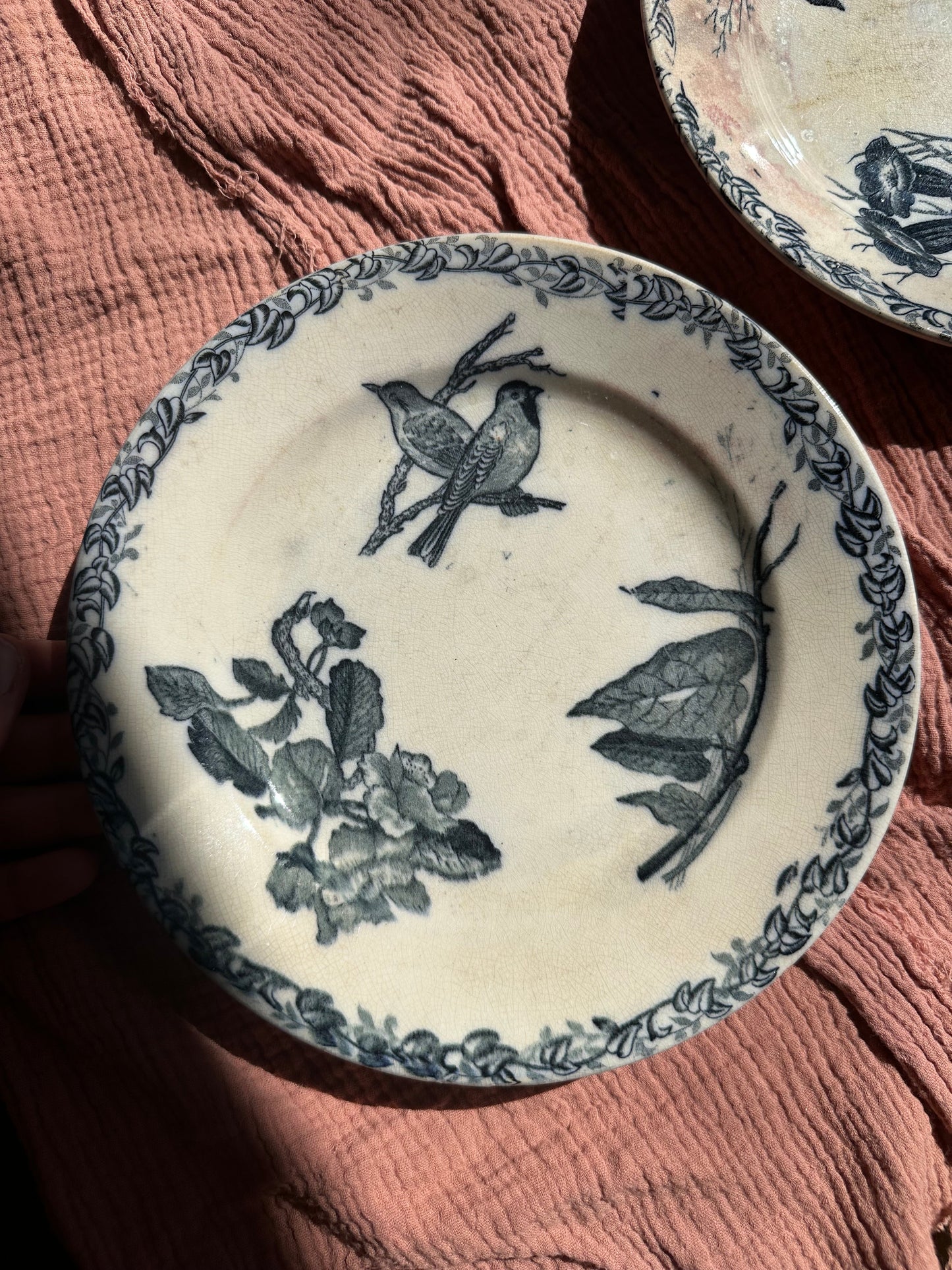 6 assiettes plates terre de fer De Raymonde à Zoé