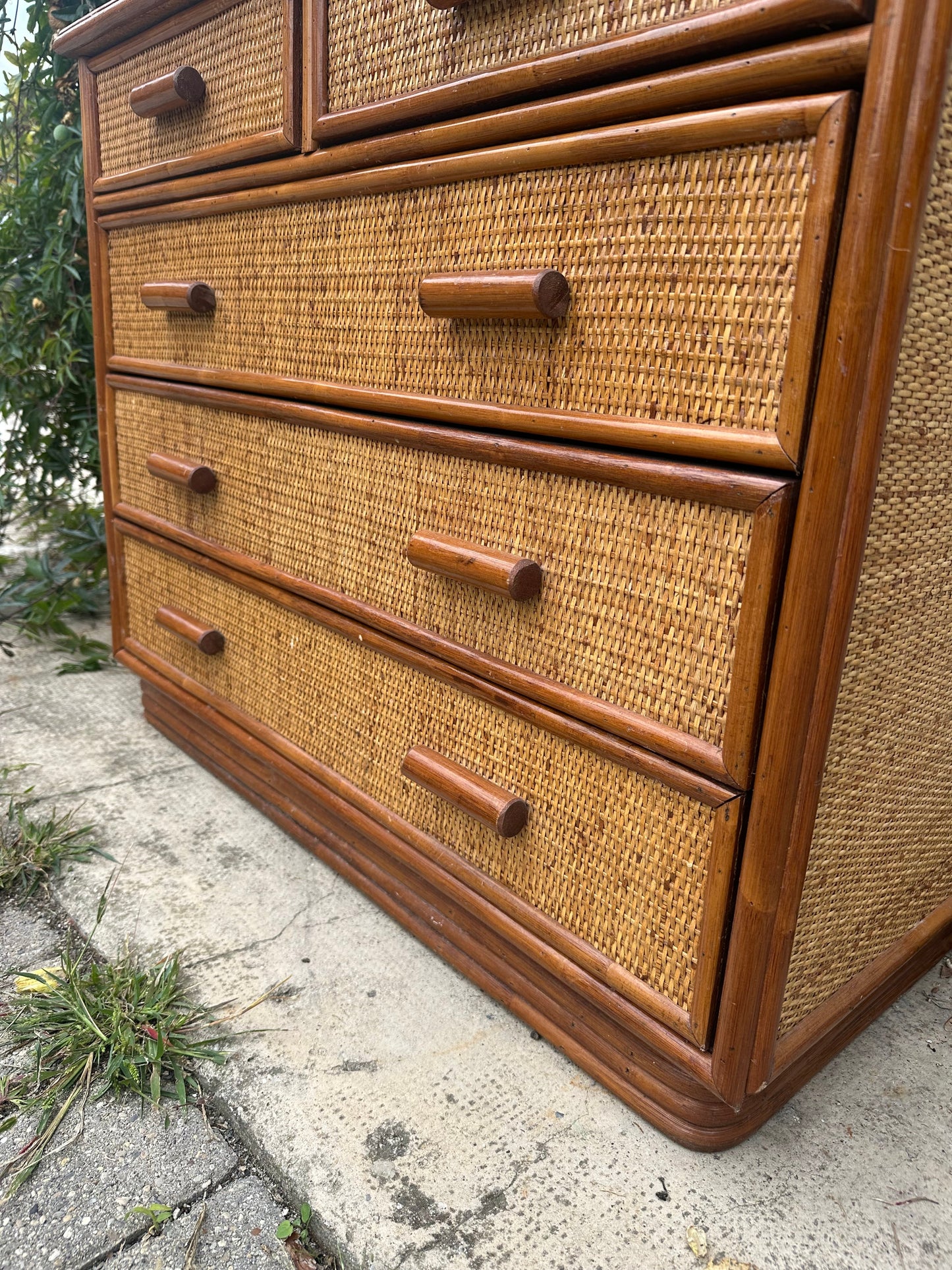 Commode vintage rotin et bambou De Raymonde à Zoé