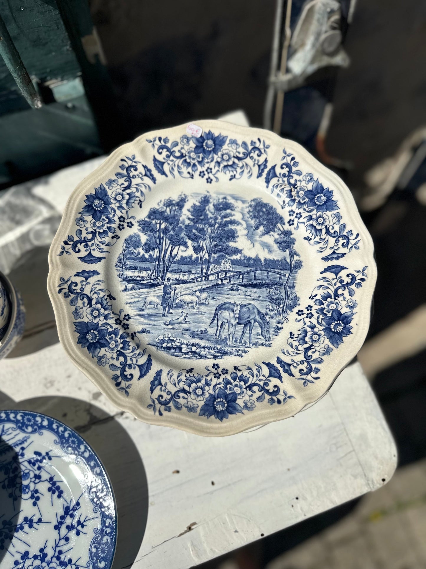 Ensemble de 10 assiettes plates Derby Sarreguemines De Raymonde à Zoé