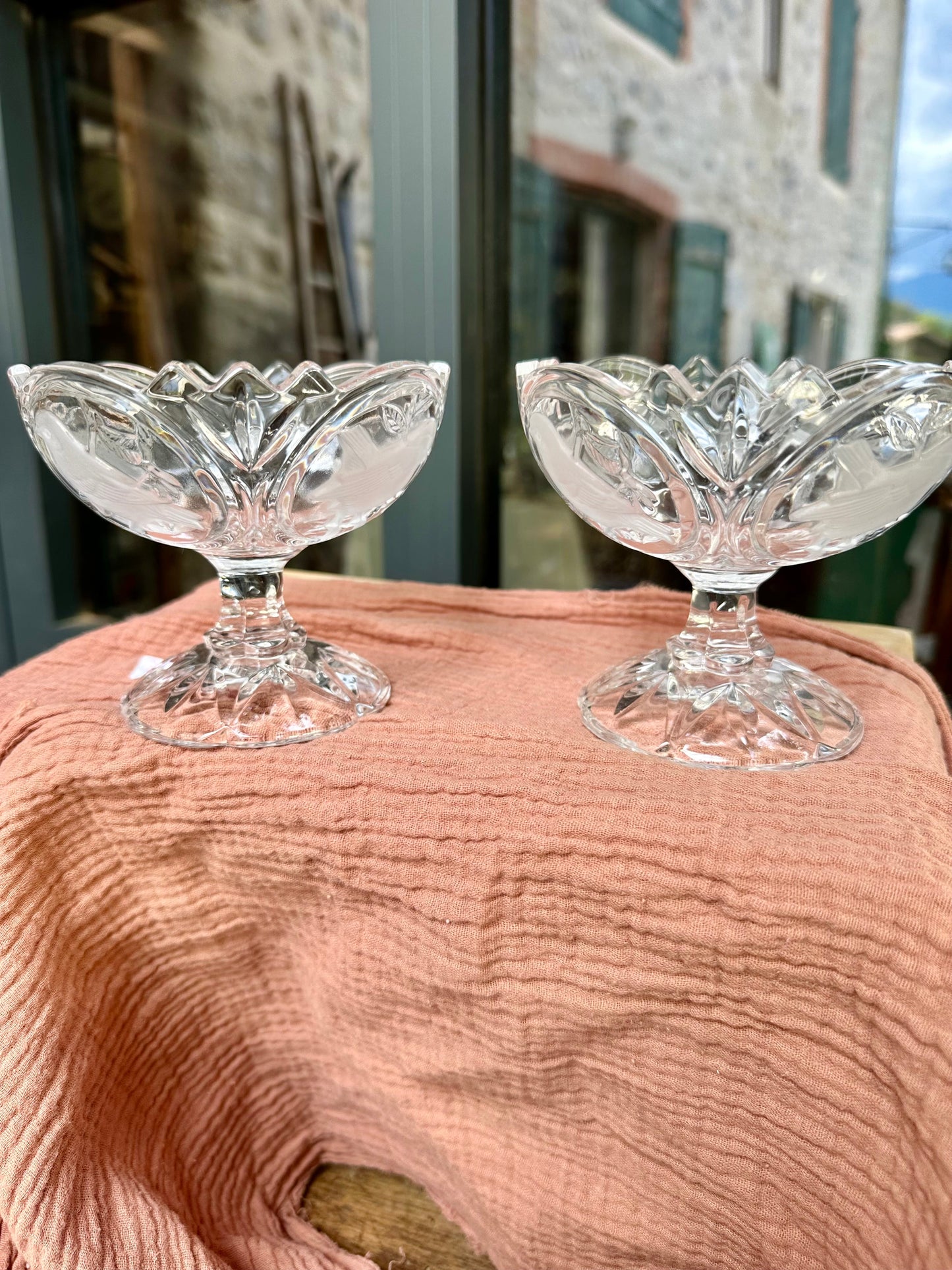 Ensemble grande coupe à fruits et 6 petites coupes en cristal De Raymonde à Zoé