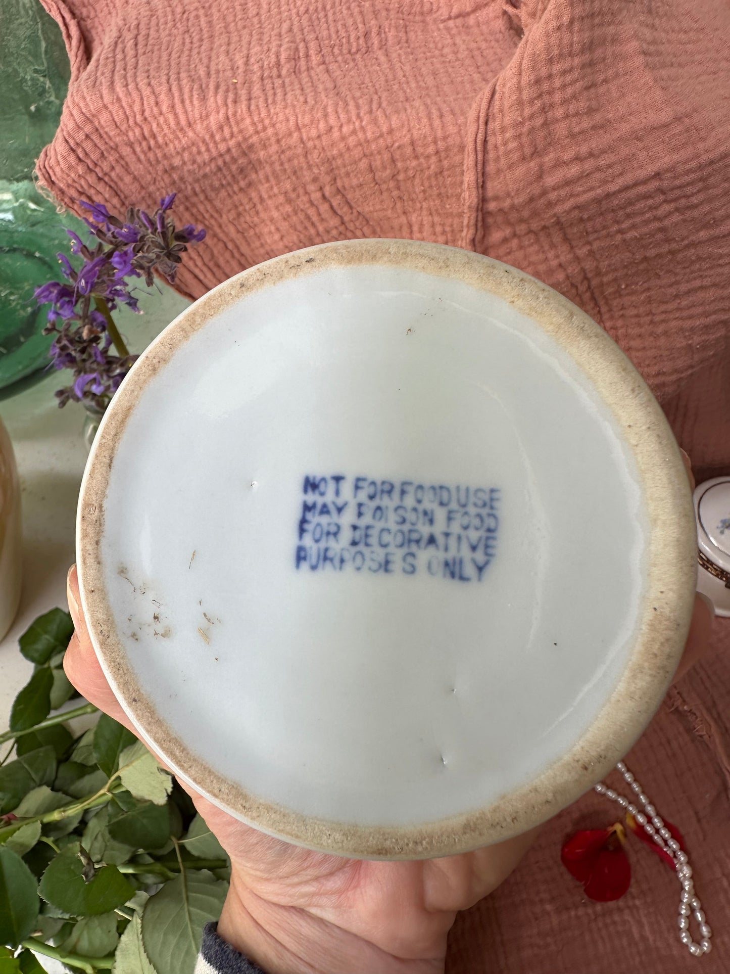 Boite à bijoux en porcelaine chinoise ronde De Raymonde à Zoé