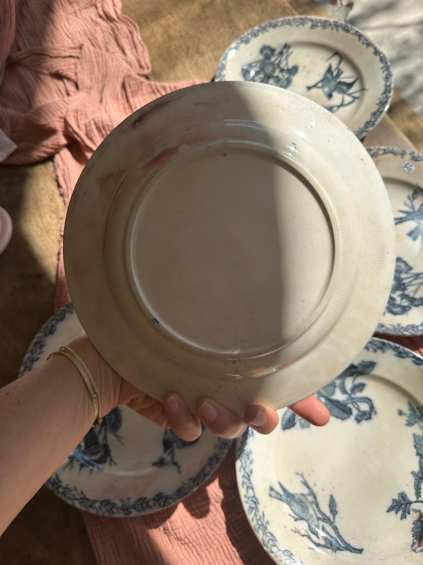 6 assiettes plates terre de fer De Raymonde à Zoé