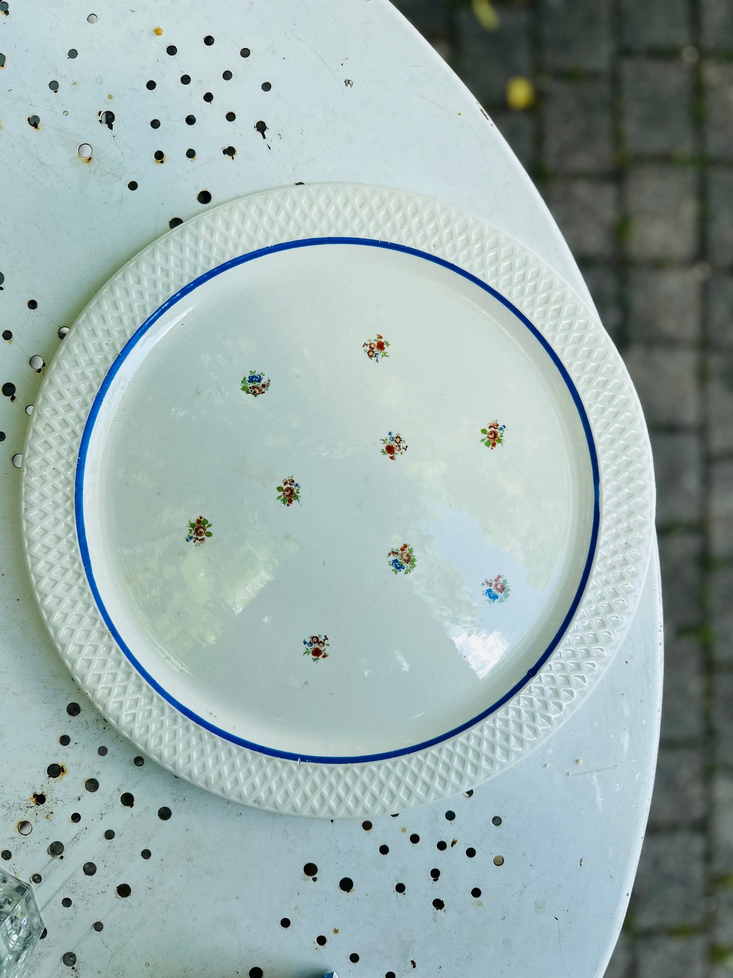 Grand plat à tarte en faience vintage De Raymonde à Zoé