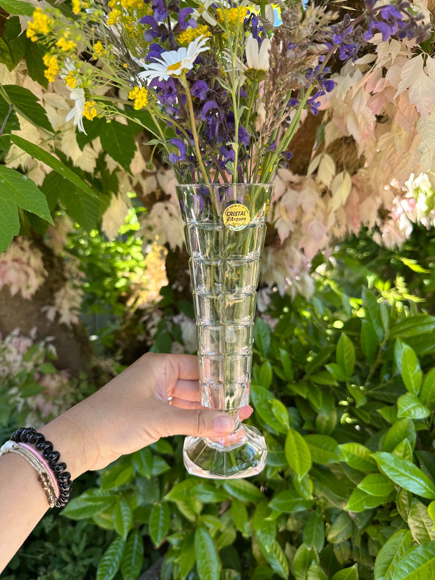 Trio de vases vintage en verre et cristal De Raymonde à Zoé