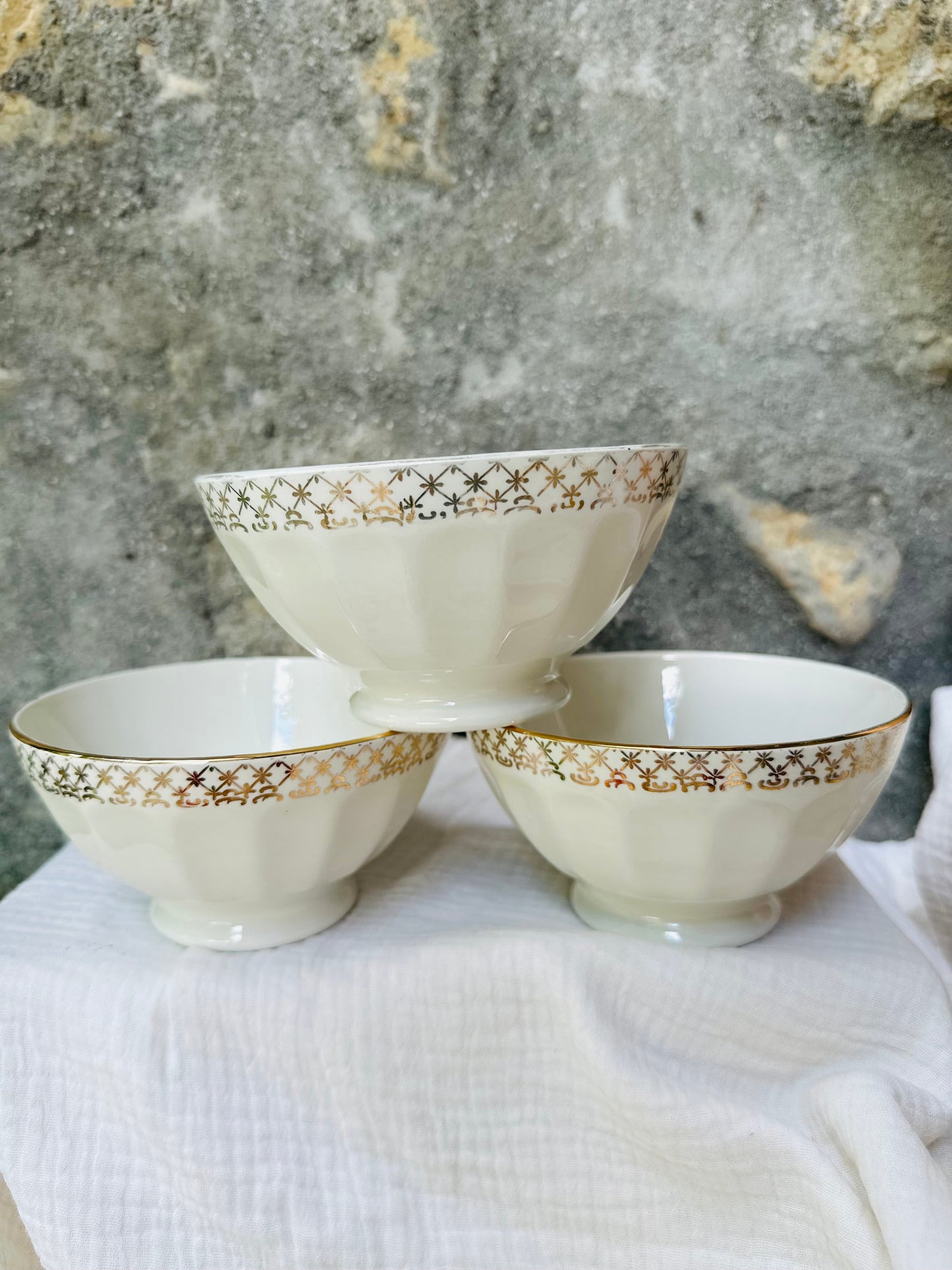 Ensemble de 3 bols vintage en faience De Raymonde à Zoé