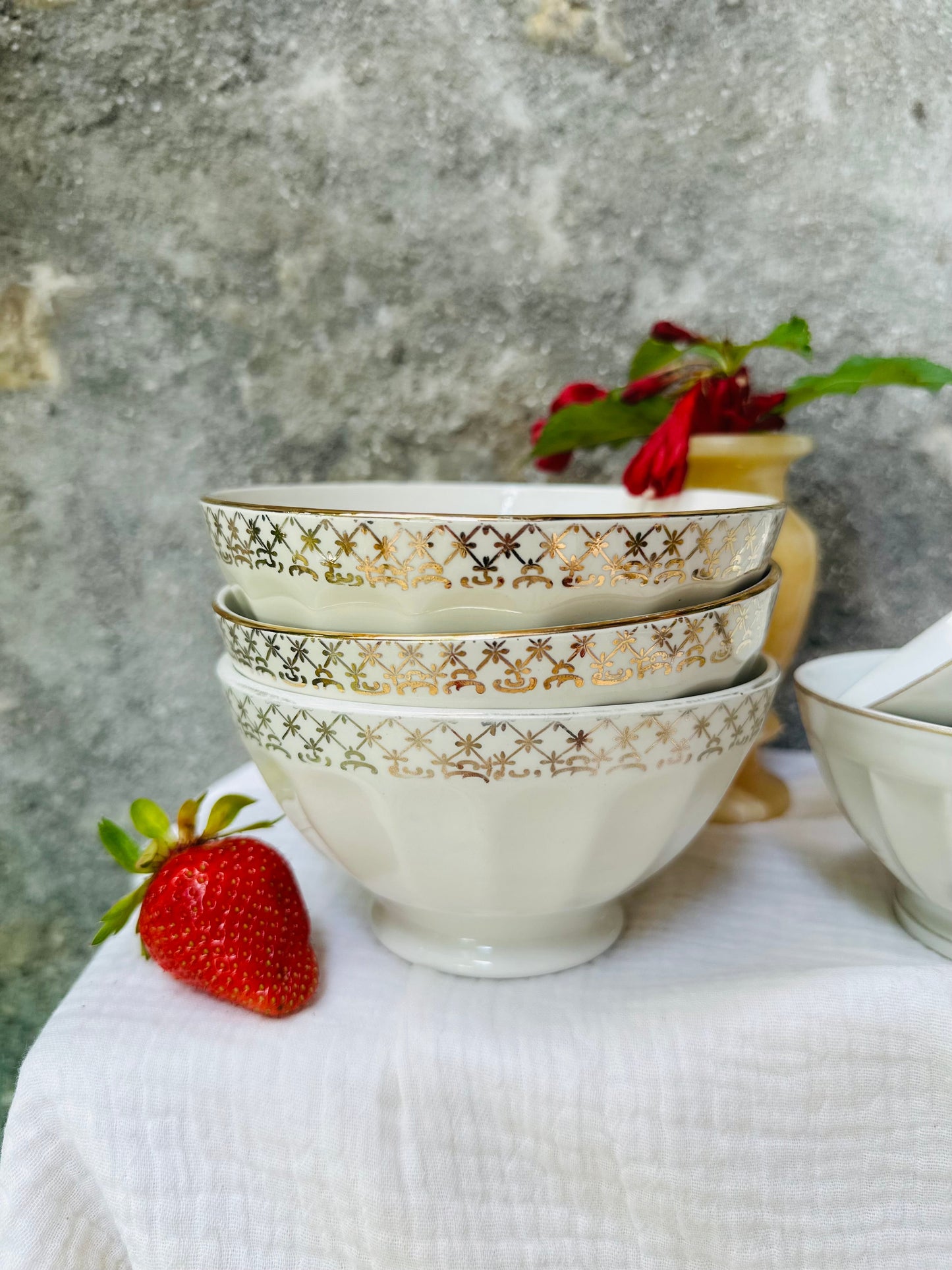 Ensemble de 3 bols vintage en faience De Raymonde à Zoé