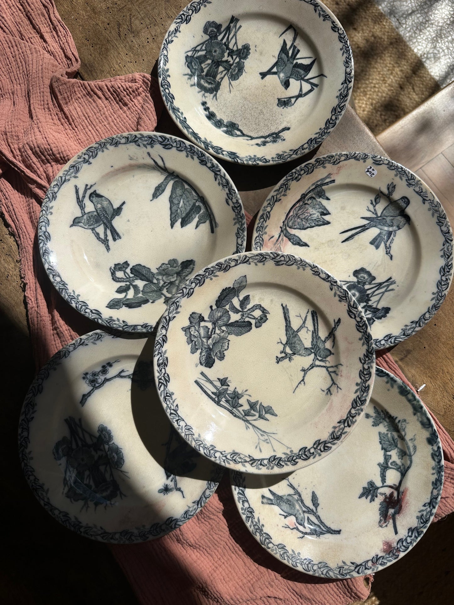 6 assiettes plates terre de fer De Raymonde à Zoé