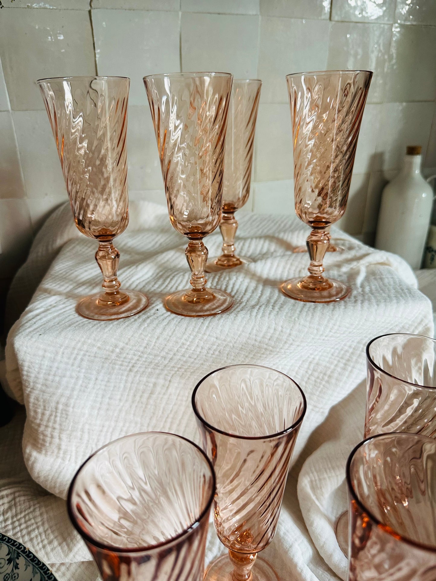 9 flûtes à champagne en verre Arcoroc Rosaline De Raymonde à Zoé