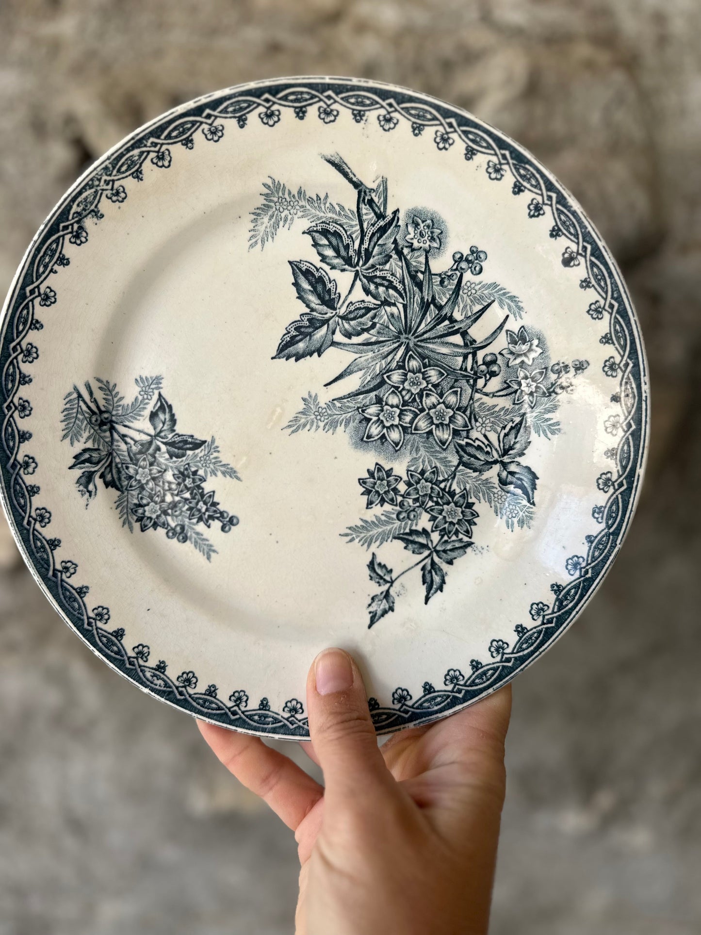 Assiette plate terre de fer De Raymonde à Zoé