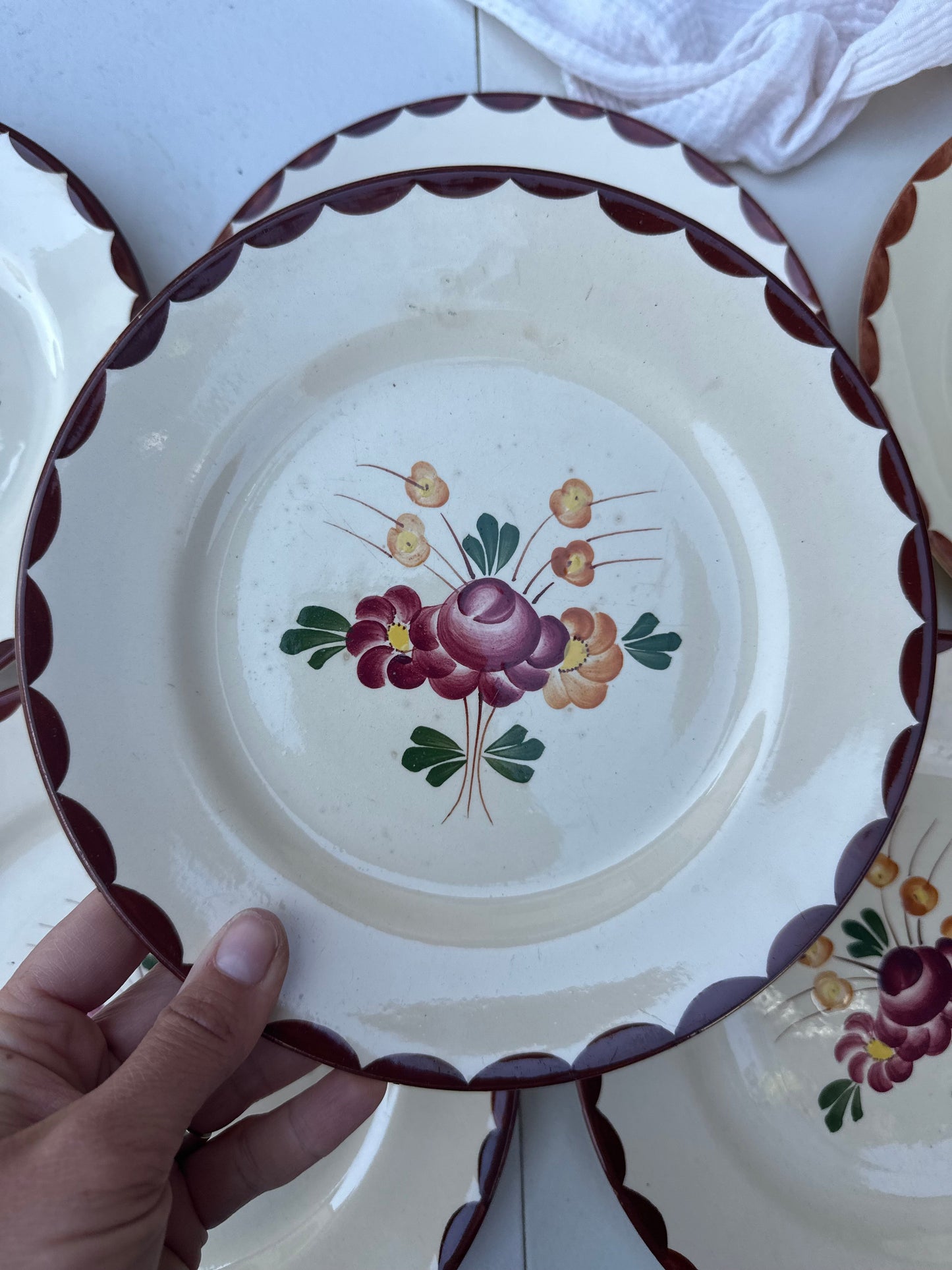 Ensemble de 6 assiettes plates Longchamp De Raymonde à Zoé