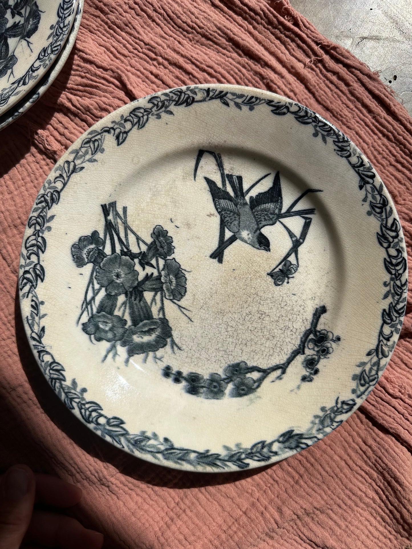 6 assiettes plates terre de fer De Raymonde à Zoé