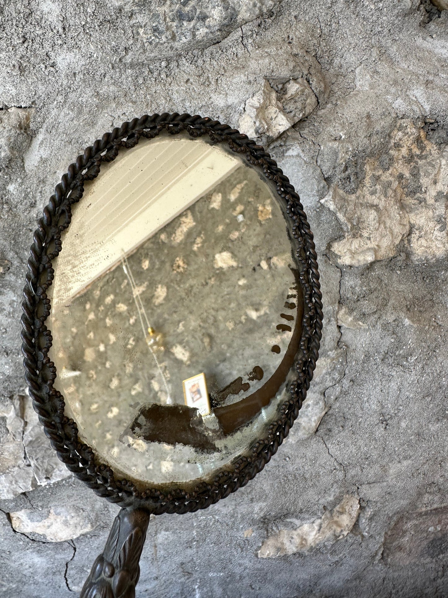 Ancien miroir à main début XXe De Raymonde à Zoé