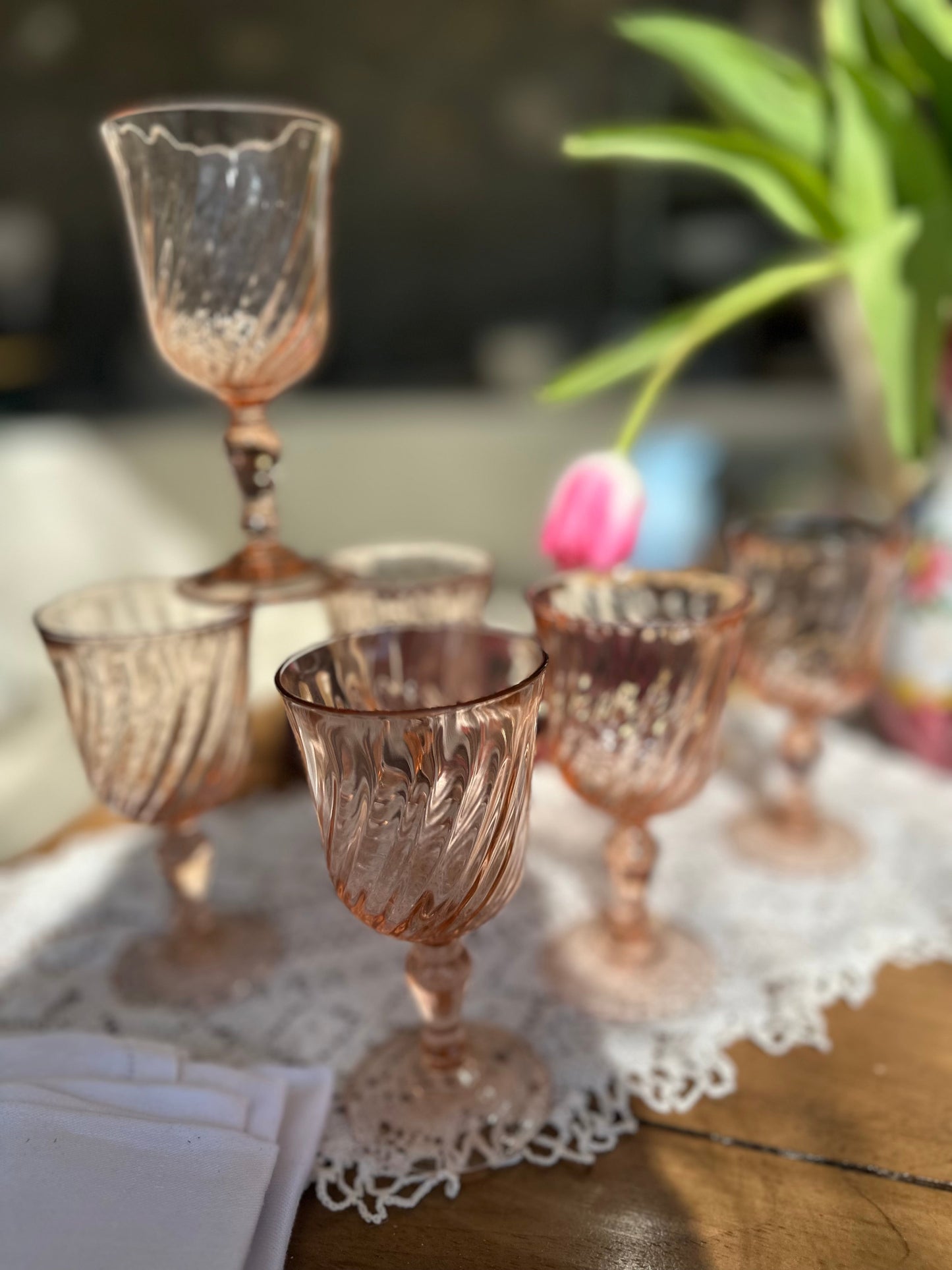 Ensemble de 6 verres a vin Rosaline vintage De Raymonde à Zoé