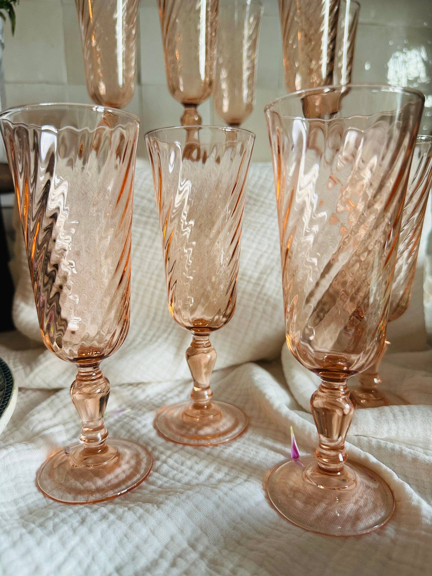 9 flûtes à champagne en verre Arcoroc Rosaline De Raymonde à Zoé