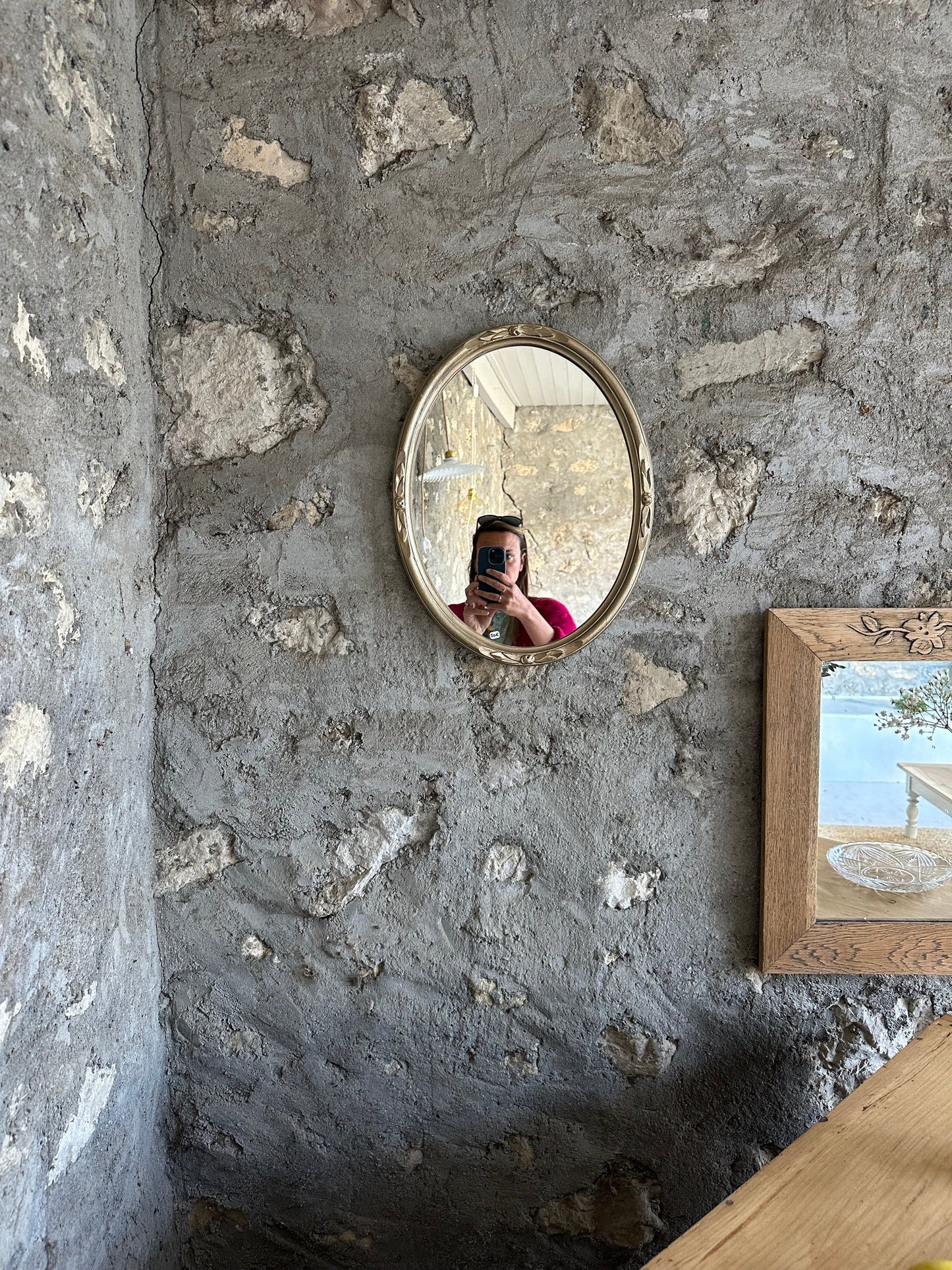 Miroir médaillon doré De Raymonde à Zoé