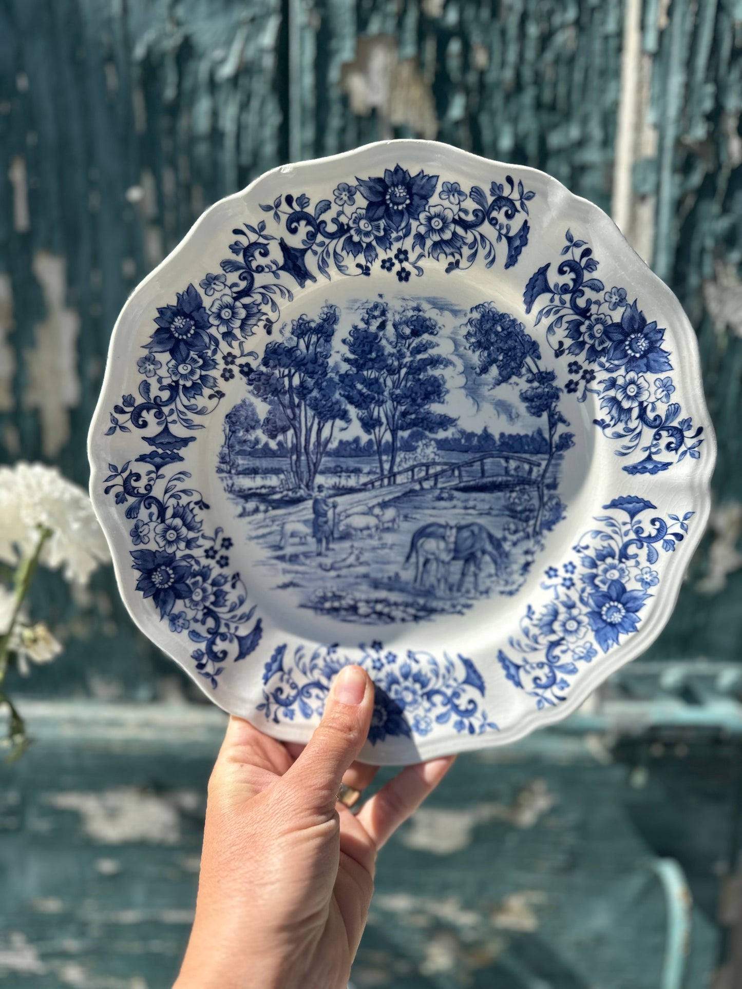 Ensemble de 10 assiettes plates Derby Sarreguemines De Raymonde à Zoé