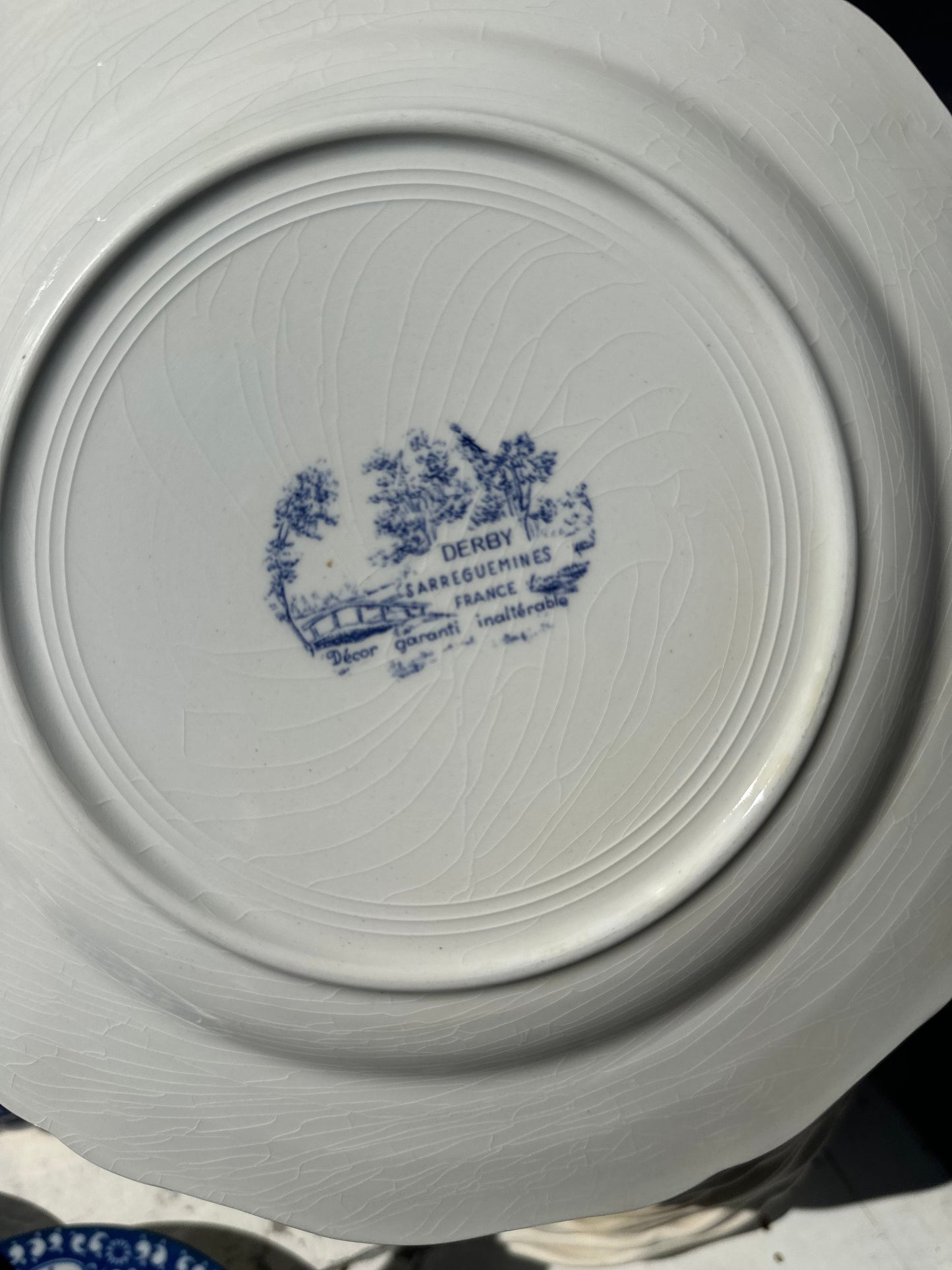 Ensemble de 10 assiettes plates Derby Sarreguemines De Raymonde à Zoé