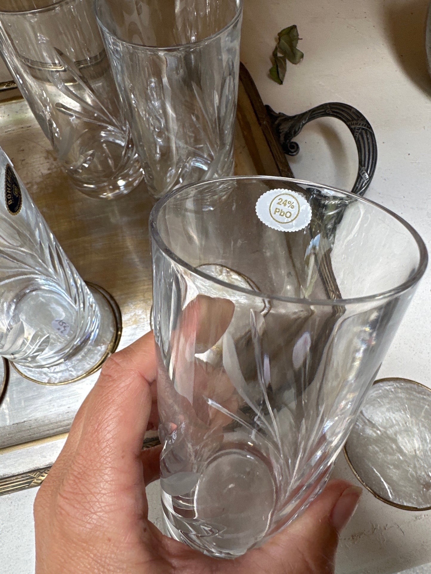 Ensemble de 6 verres à apéritif en cristal de Bohème De Raymonde à Zoé