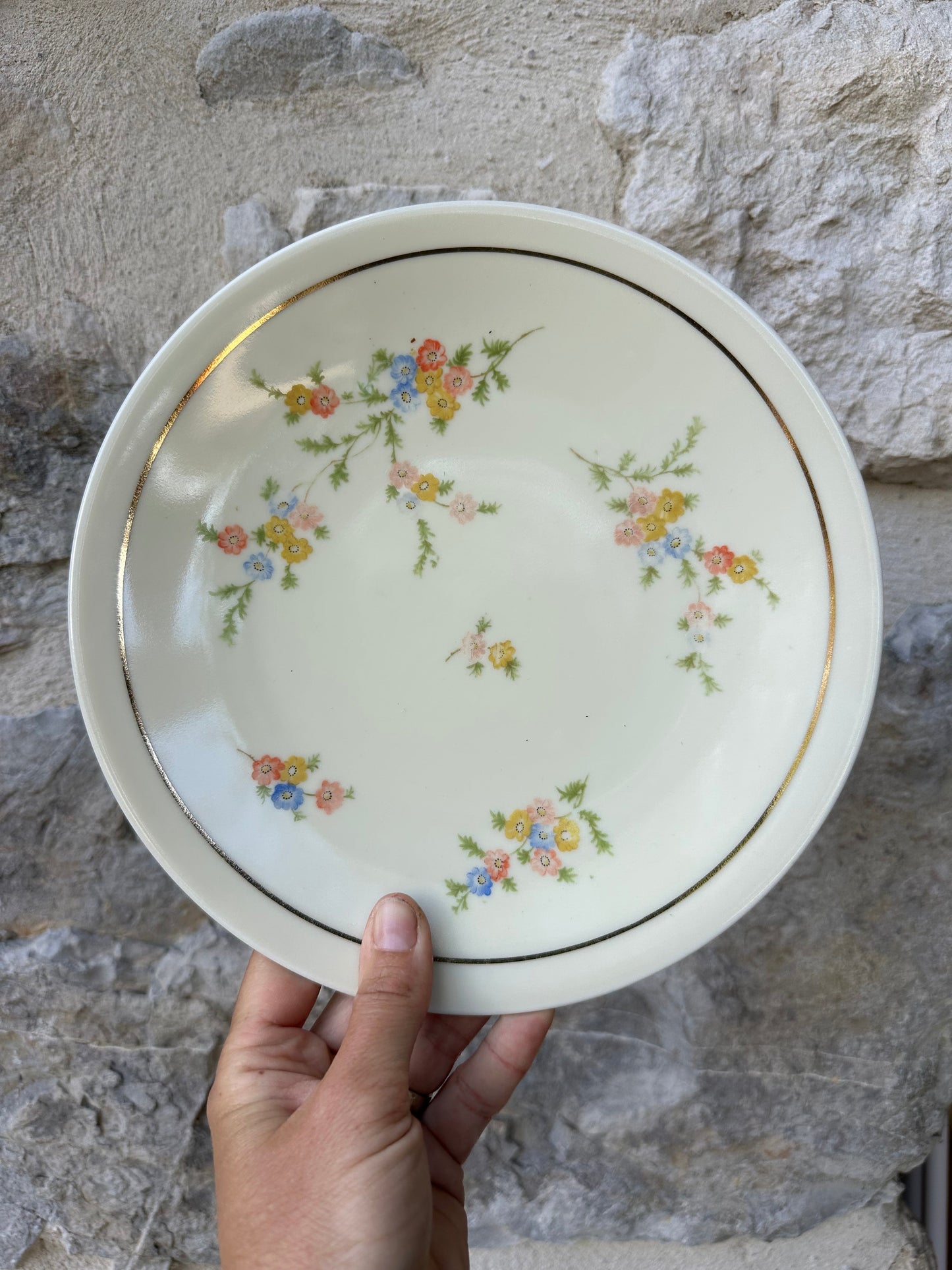 Ensemble de 6 assiettes plates en porcelaine fleurie De Raymonde à Zoé