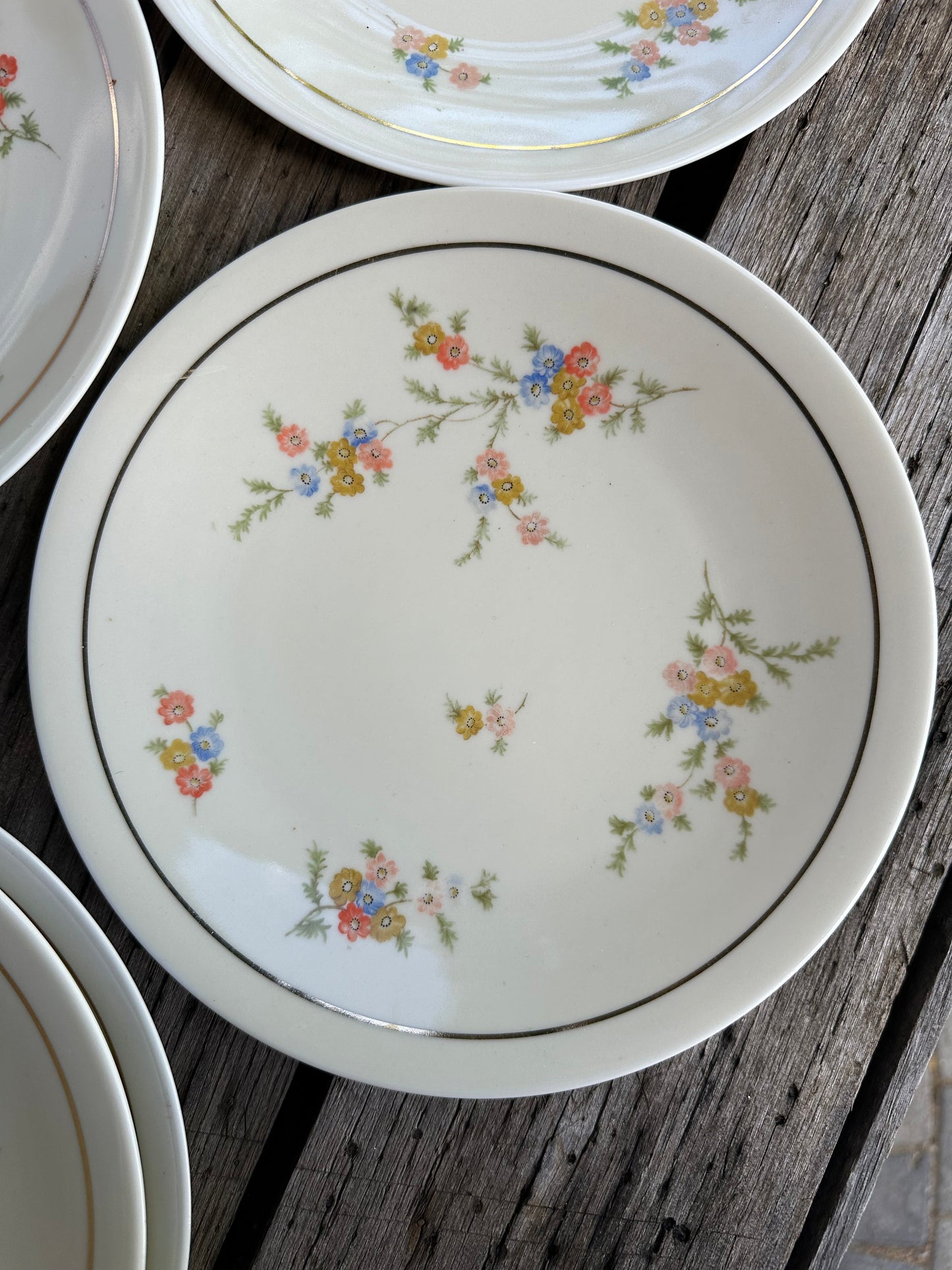 Ensemble de 6 assiettes plates en porcelaine fleurie De Raymonde à Zoé