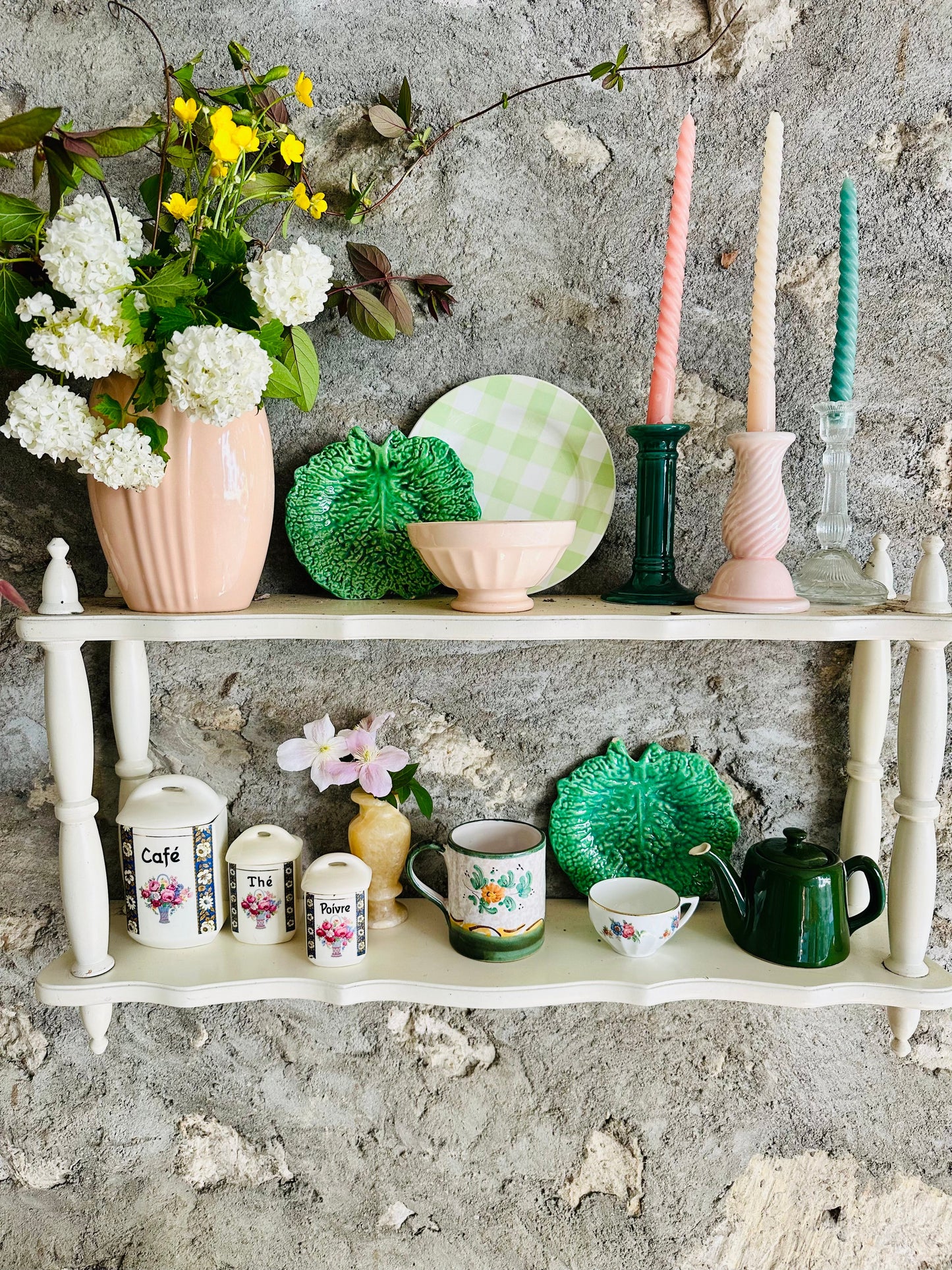 Petite théière vintage en faïence verte De Raymonde à Zoé