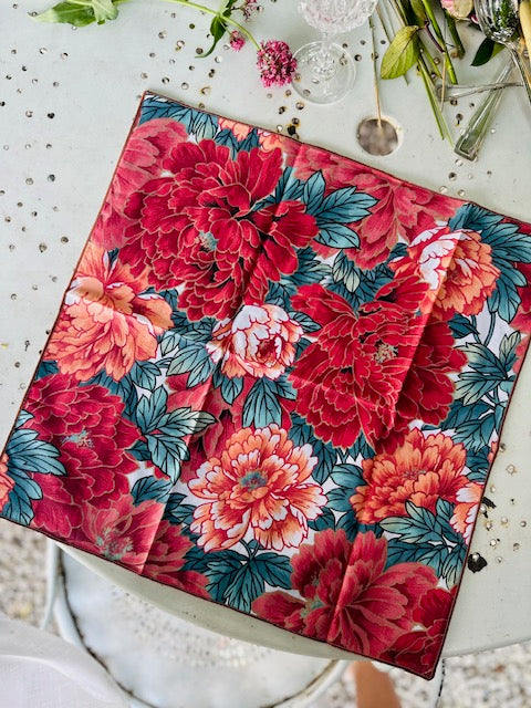 Ensemble de 6 serviettes de table imprimé fleurs De Raymonde à Zoé