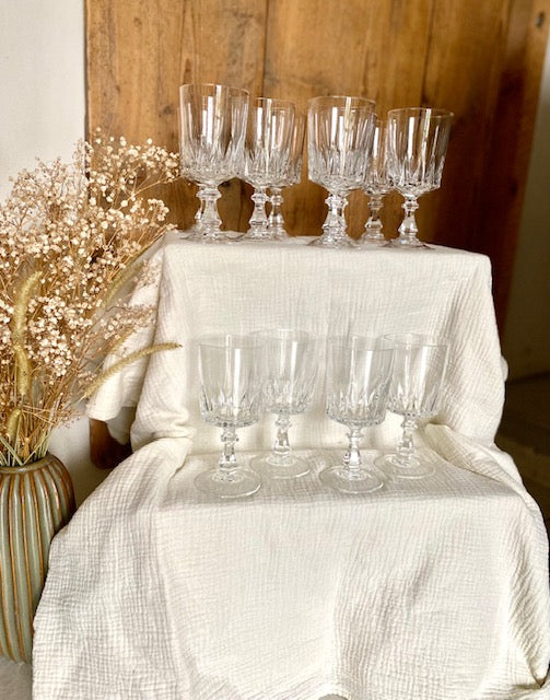 Ensemble de 9 verres à eau en cristal De Raymonde à Zoé