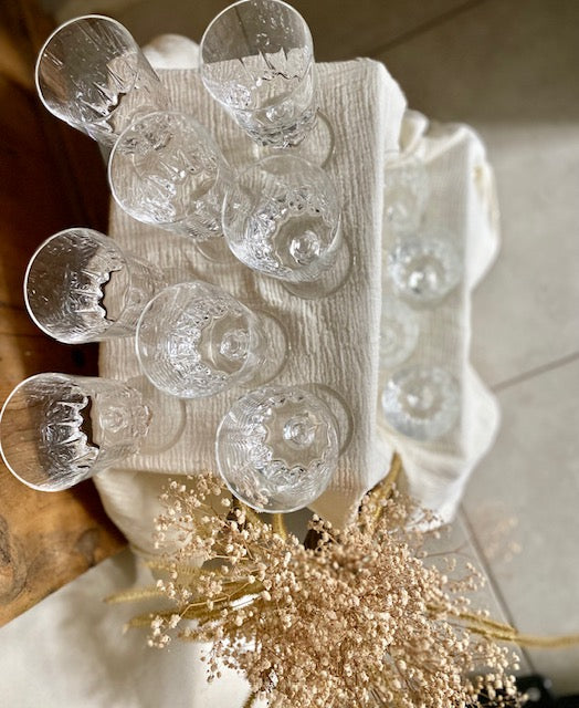 Ensemble de 9 verres à eau en cristal De Raymonde à Zoé