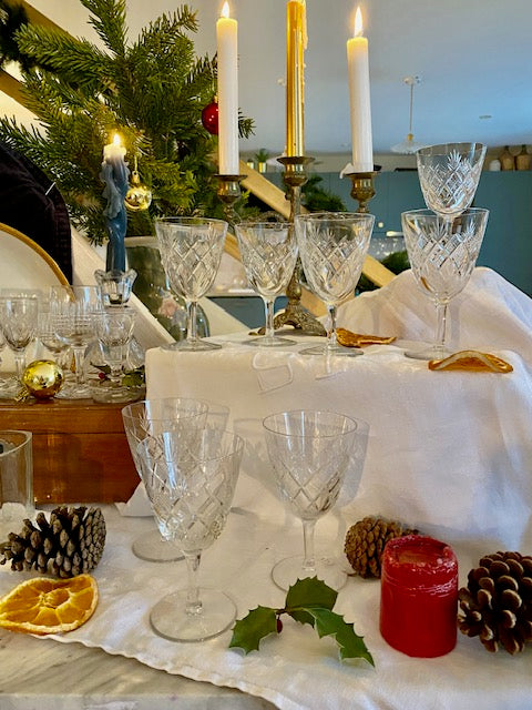 Ensemble de 8 verres à vin ou liqueur en cristal De Raymonde à Zoé