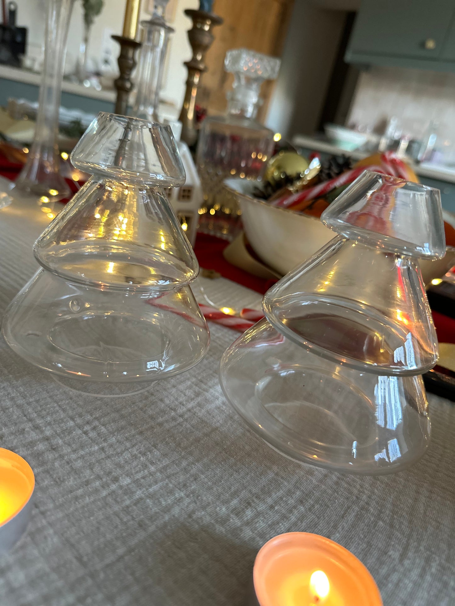 Photophore sapin en verre épais. De Raymonde à Zoé
