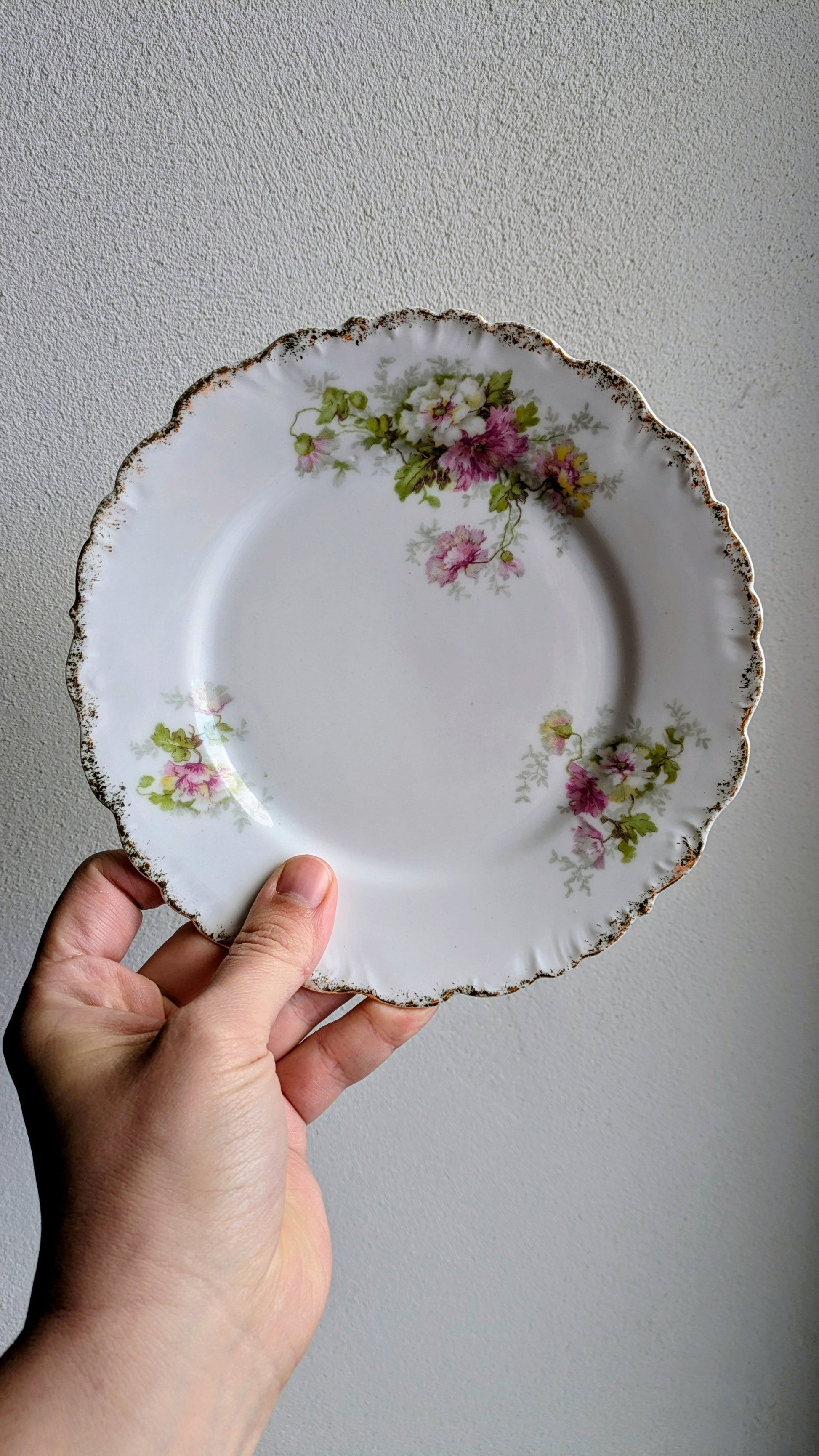 6 assiettes à dessert en porcelaine. De Raymonde à Zoé