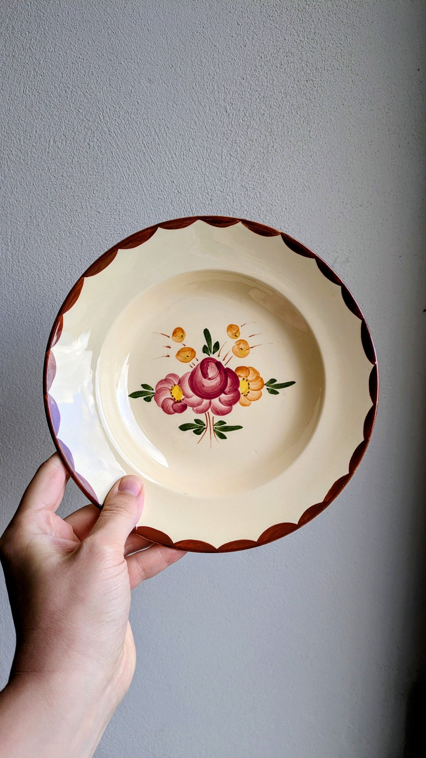 7 assiettes creuses en faïence de Longchamp De Raymonde à Zoé