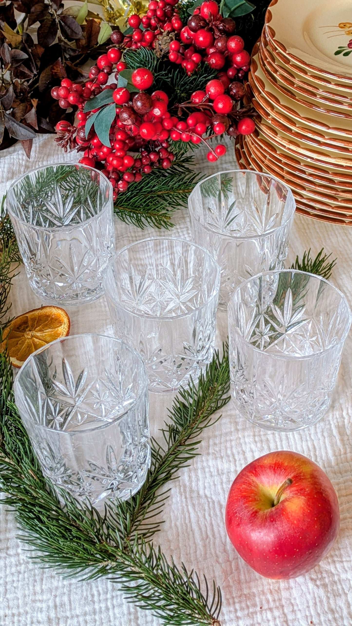 Ensemble de 5 verres à whisky en cristal De Raymonde à Zoé