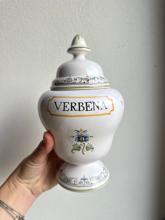 Pot à pharmacie « Verbena »  en faïence de Moustiers