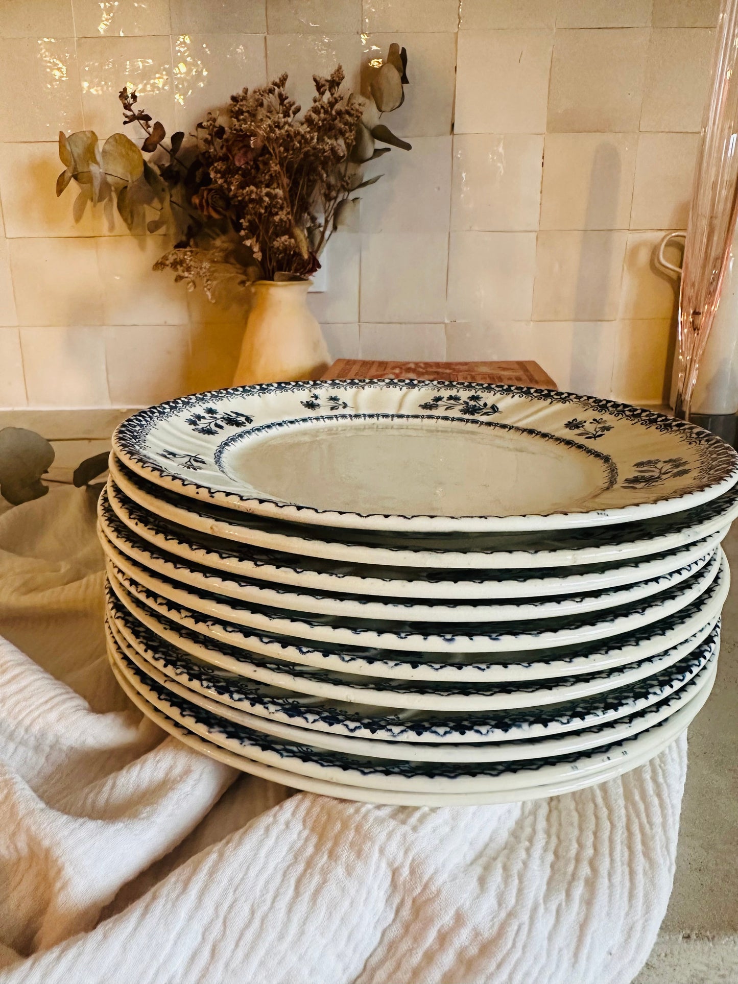 11 Assiettes plate terre de fer De Raymonde à Zoé