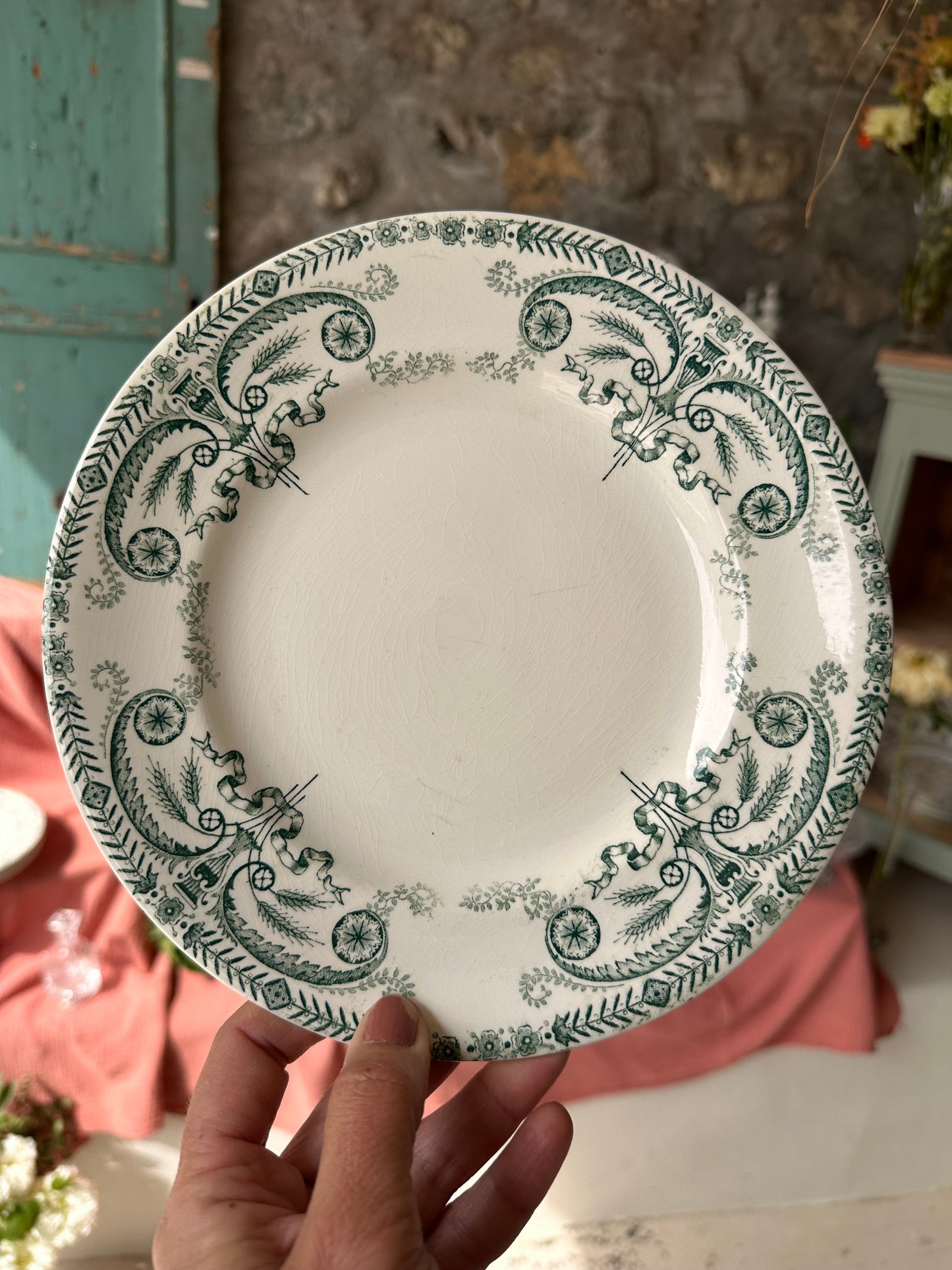 Ensemble de 7 assiettes à dessert Longwy De Raymonde à Zoé