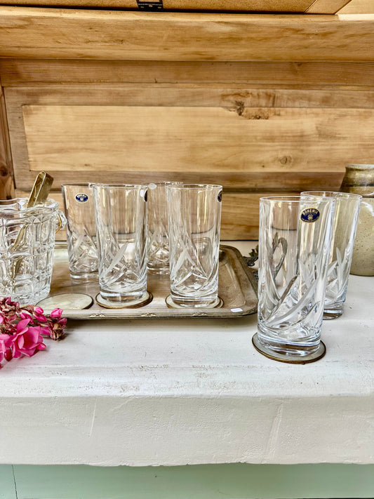 Ensemble de 6 verres à apéritif en cristal de Bohème De Raymonde à Zoé