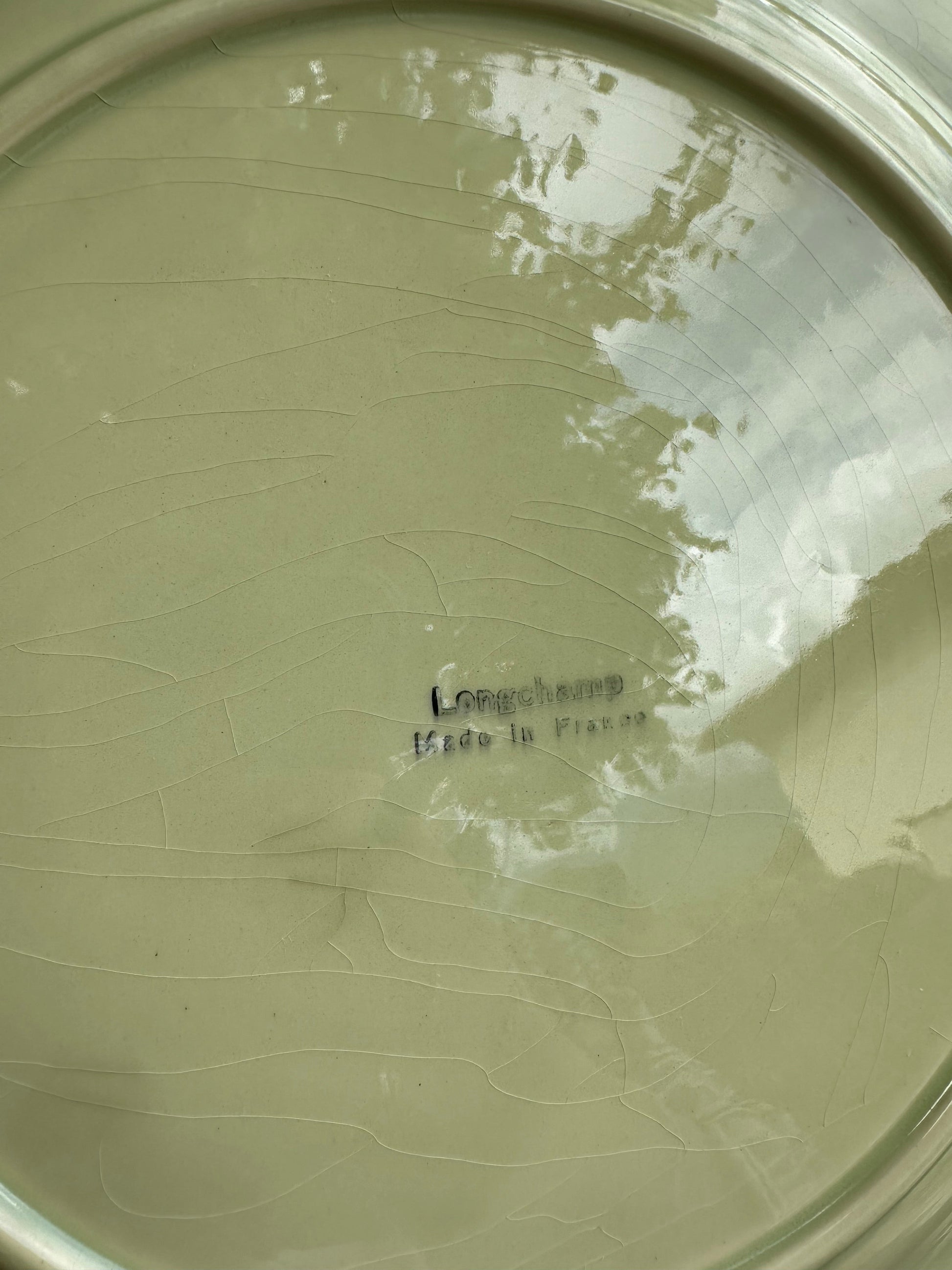 Grand plat à tarte en faience de Longchamp De Raymonde à Zoé