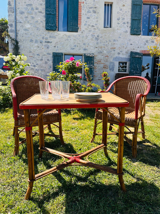 Salon de jardin en rotin vintage De Raymonde à Zoé