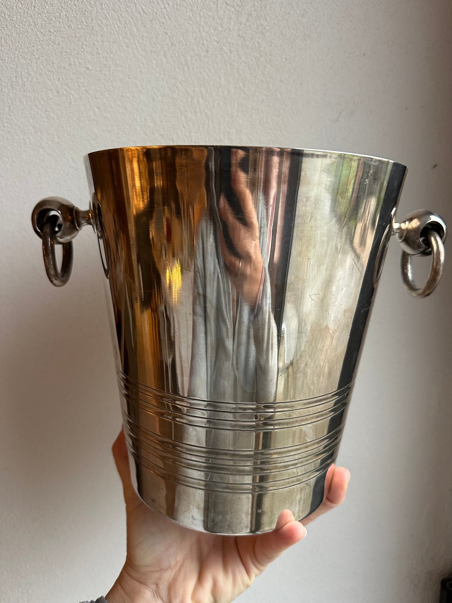 Seau à champagne en métal argenté De Raymonde à Zoé