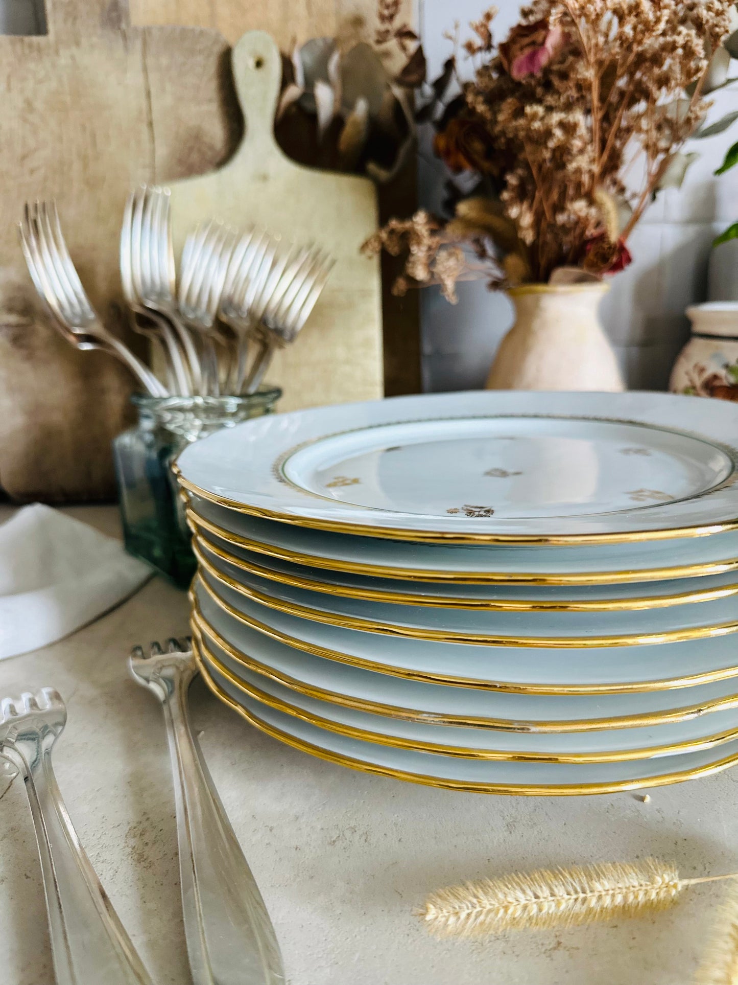 8 assiettes plates en porcelaine De Raymonde à Zoé